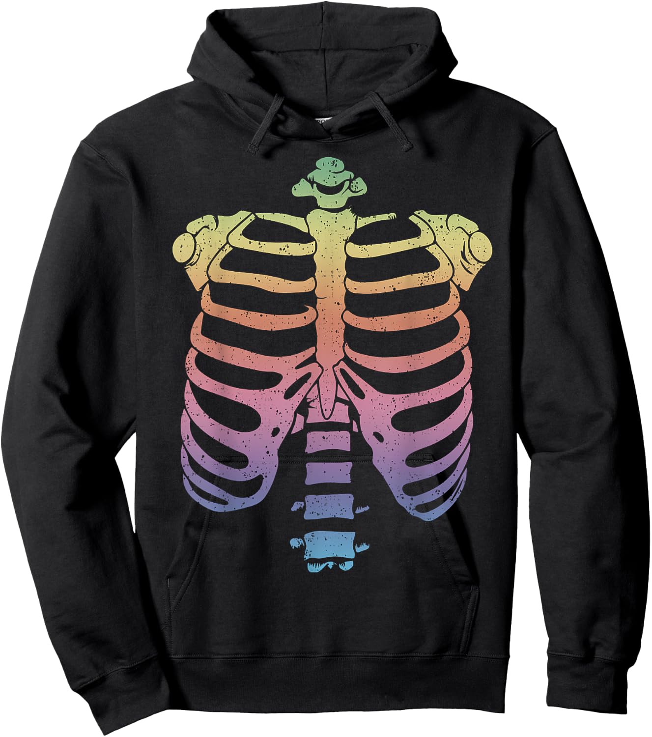 Halloween Skeleton Rib Cage Zombie Costume Shirt Hoodie - Hoodie | Black