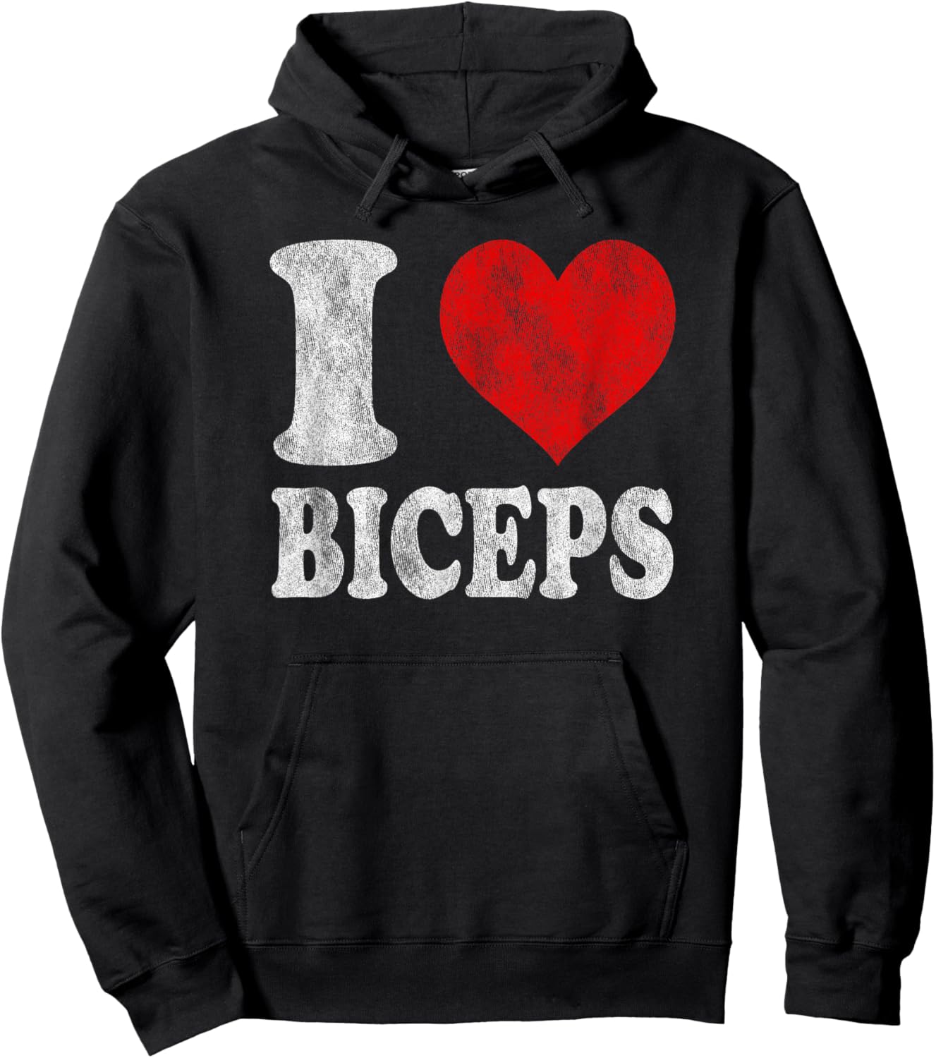 I Love Biceps Vintage Hoodie - Hoodie | Black