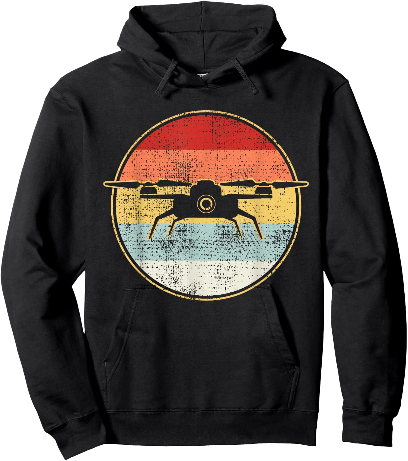 Vintage Drone Retro Gift Hoodie - Hoodie | Black