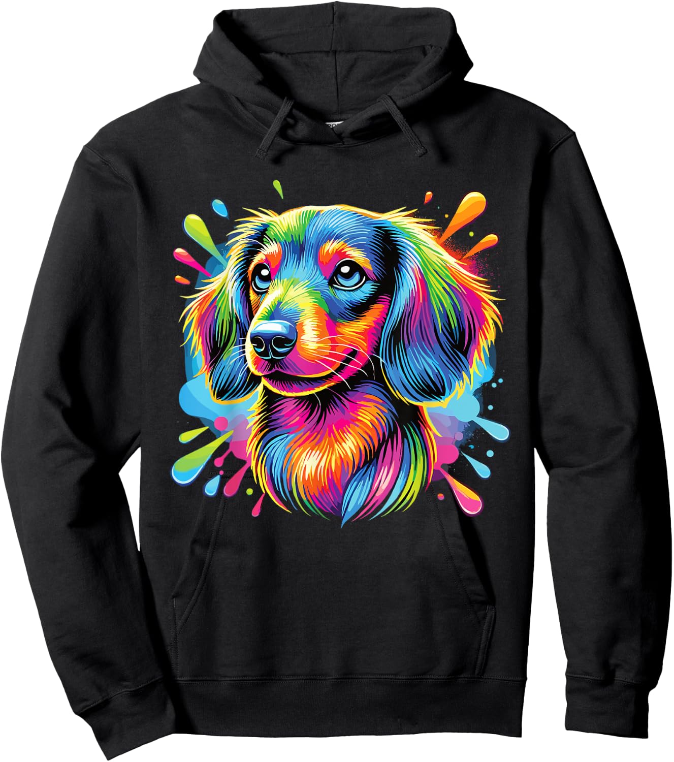 Colorful Dachshund Hoodie - Hoodie | Black