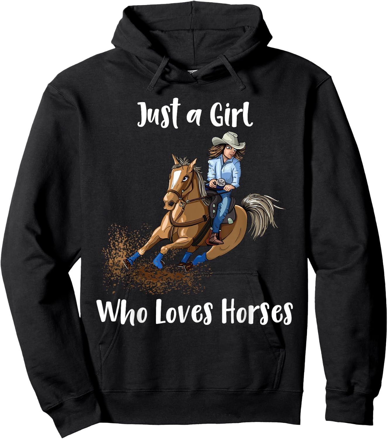 Just a Girl Who Loves Horses Western Riding Show Hoodie - Hoodie | Black