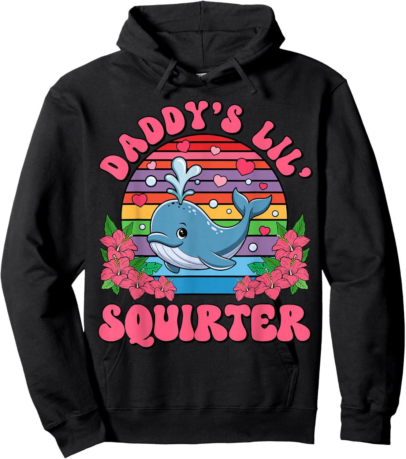 Inappropriate Funny Daddy's Lil Squirter Embarrassing Women Hoodie - Hoodie | Black