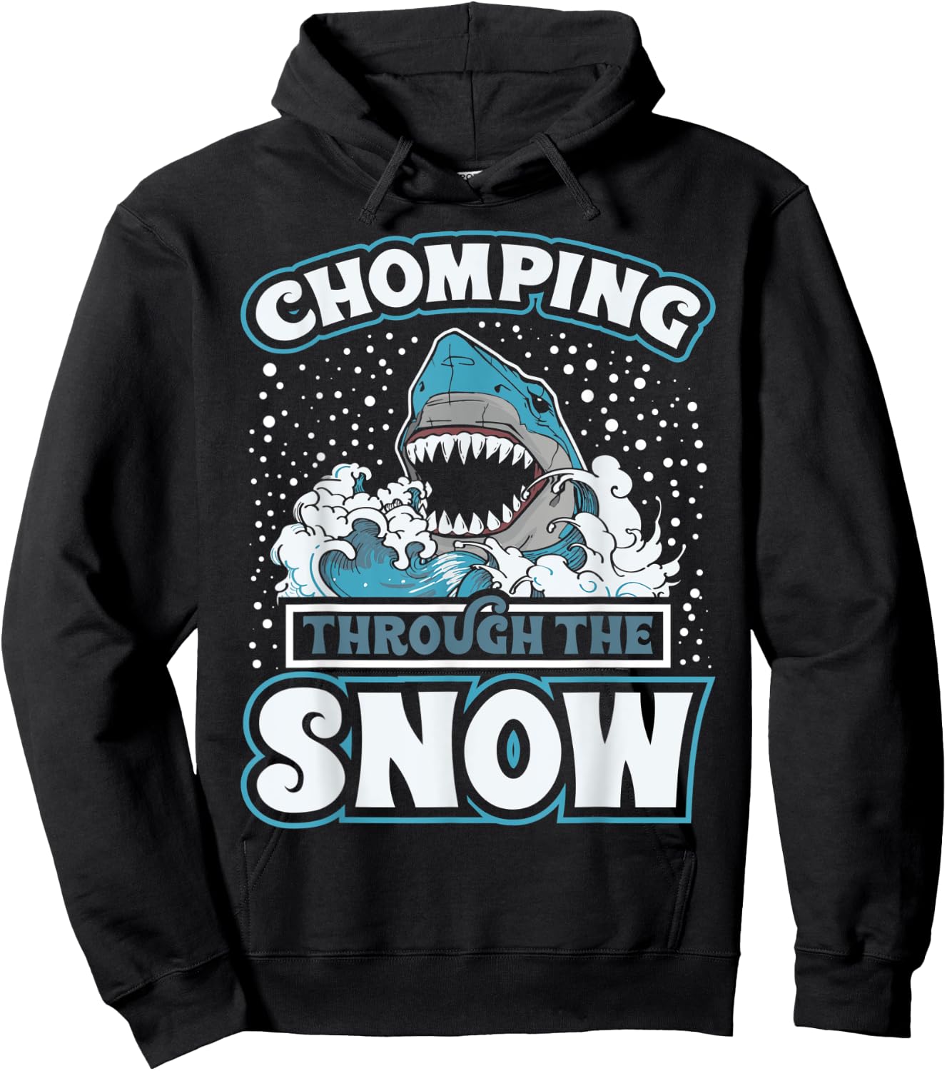 Shark Christmas Clothing Through The Snow Funny Sharkmas Hoodie - Hoodie | Black