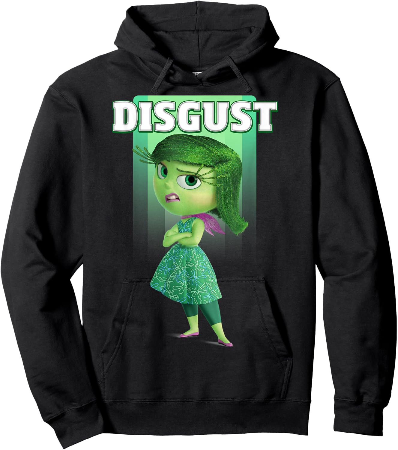 Disney Pixar Inside Out Disgust Green Retro Poster Logo Hoodie - Hoodie | Black