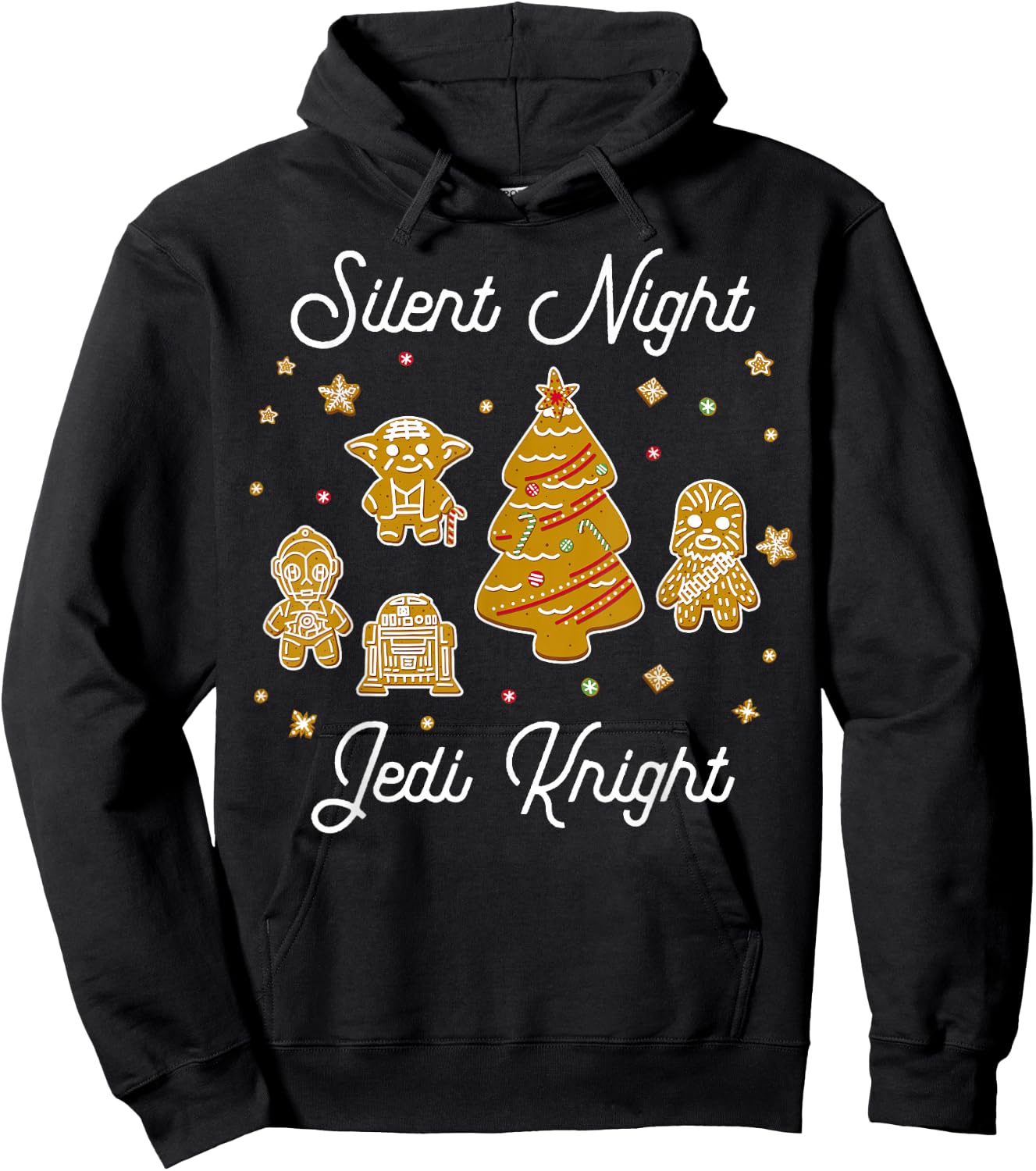 Star Wars Christmas Silent Night Jedi Knight Gingerbread Hoodie - Hoodie | Black