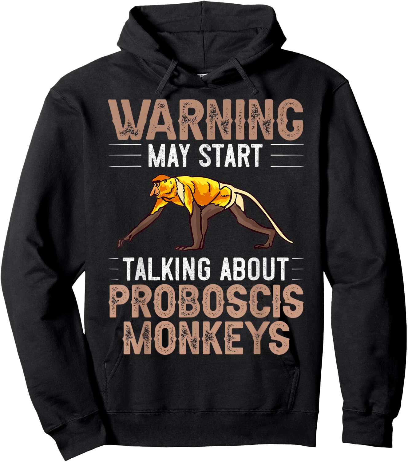 Proboscis Monkey Funny Asian Cute Animals Hoodie - Hoodie | Black