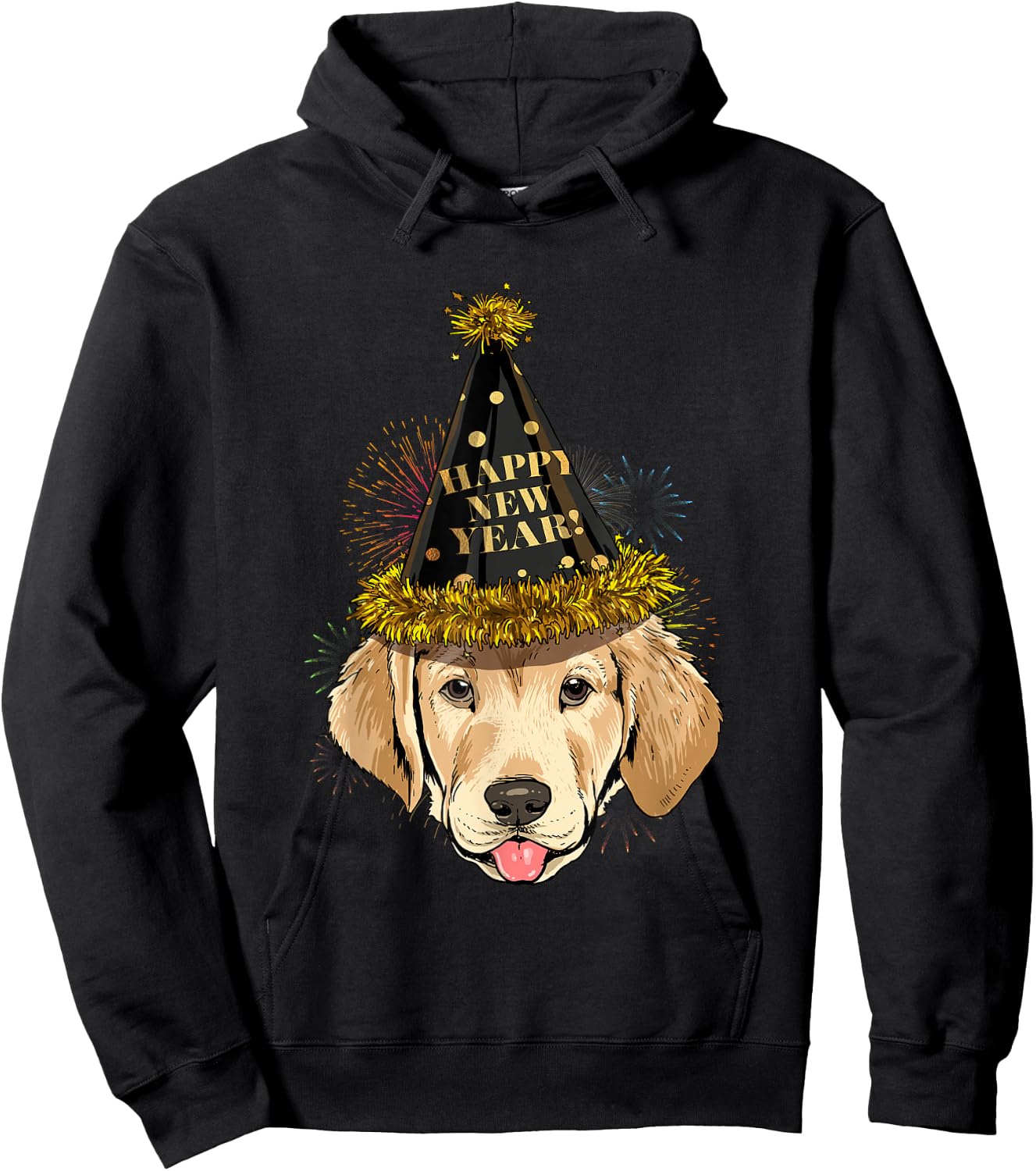 Labrador Retriever Happy New Year 2021 Dog Hoodie - Hoodie | Black