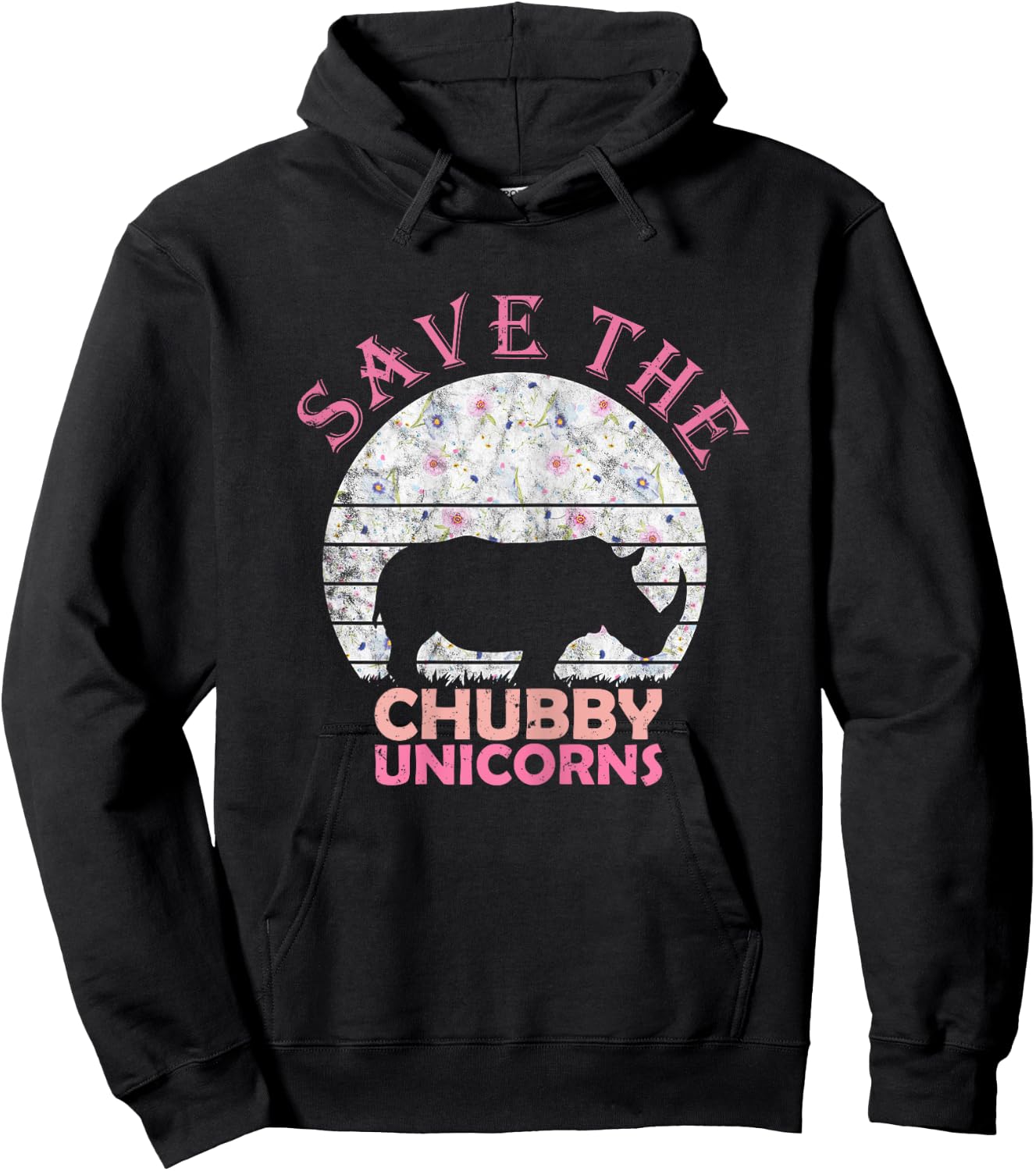 Funny Unicorn Gifts for Girls Women Save The Chubby Unicorns Hoodie - Hoodie | Black