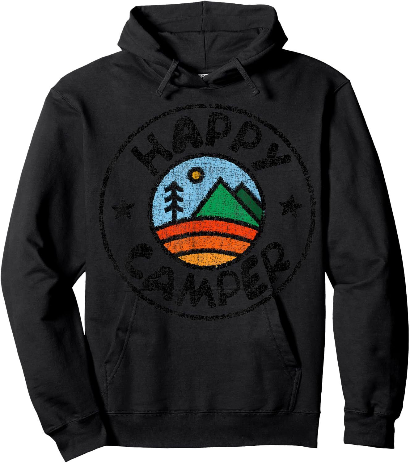 Funny Camper Happy Camping Lover Camp Vacation Shirt Hoodie - Hoodie | Black