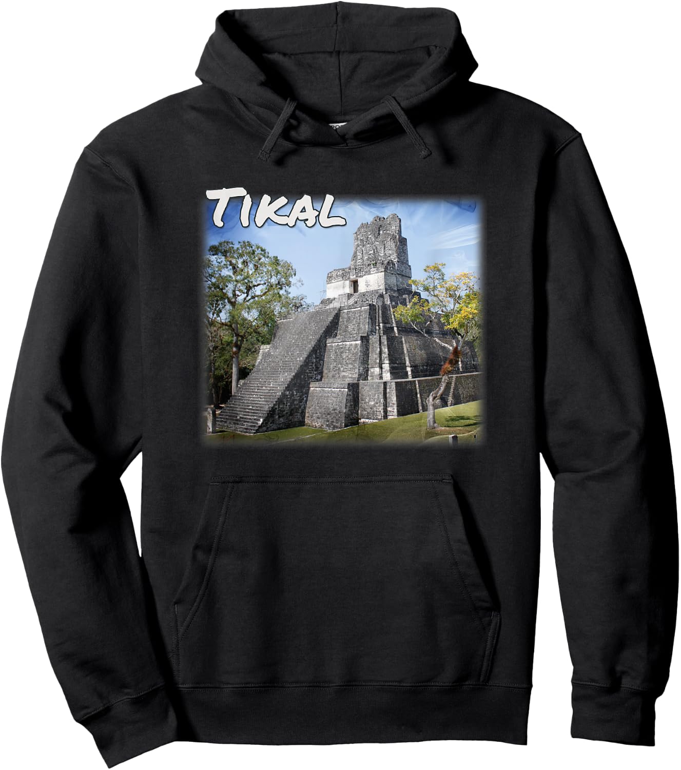 Guatemala Tikal Ruins Temple Hoodie - Hoodie | Black