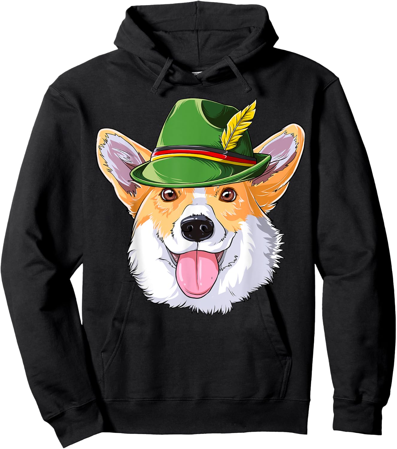 Corgi Oktoberfest Gifts Kids Boys Men Leather Trousers Alpine Hat Hoodie - Hoodie | Black