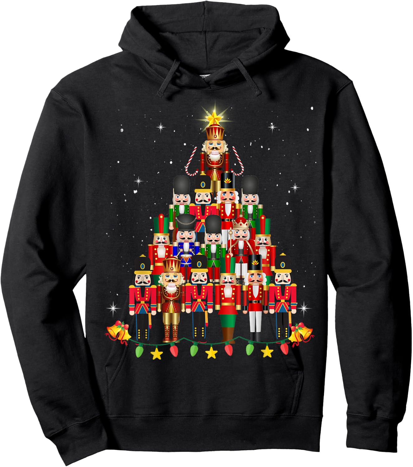 Loudest Nutcracker Group Matching Family Holiday Funny Nutcracker Christmas Tree 2024 Black Small Hoodie - Hoodie | Black