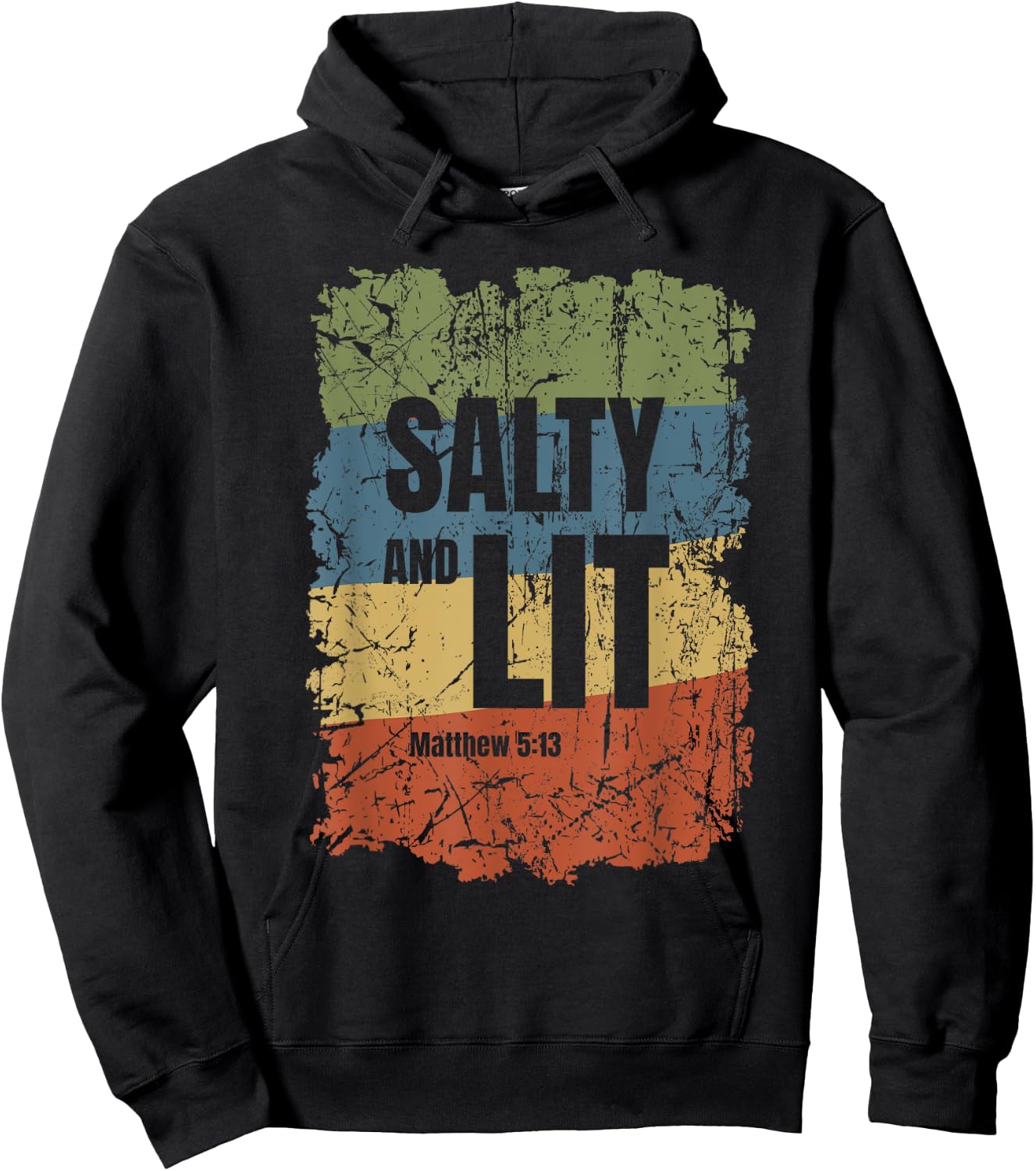 Salty and Lit Matthew 5:13 Funny Christian Bible Verse Gift Hoodie - Hoodie | Black