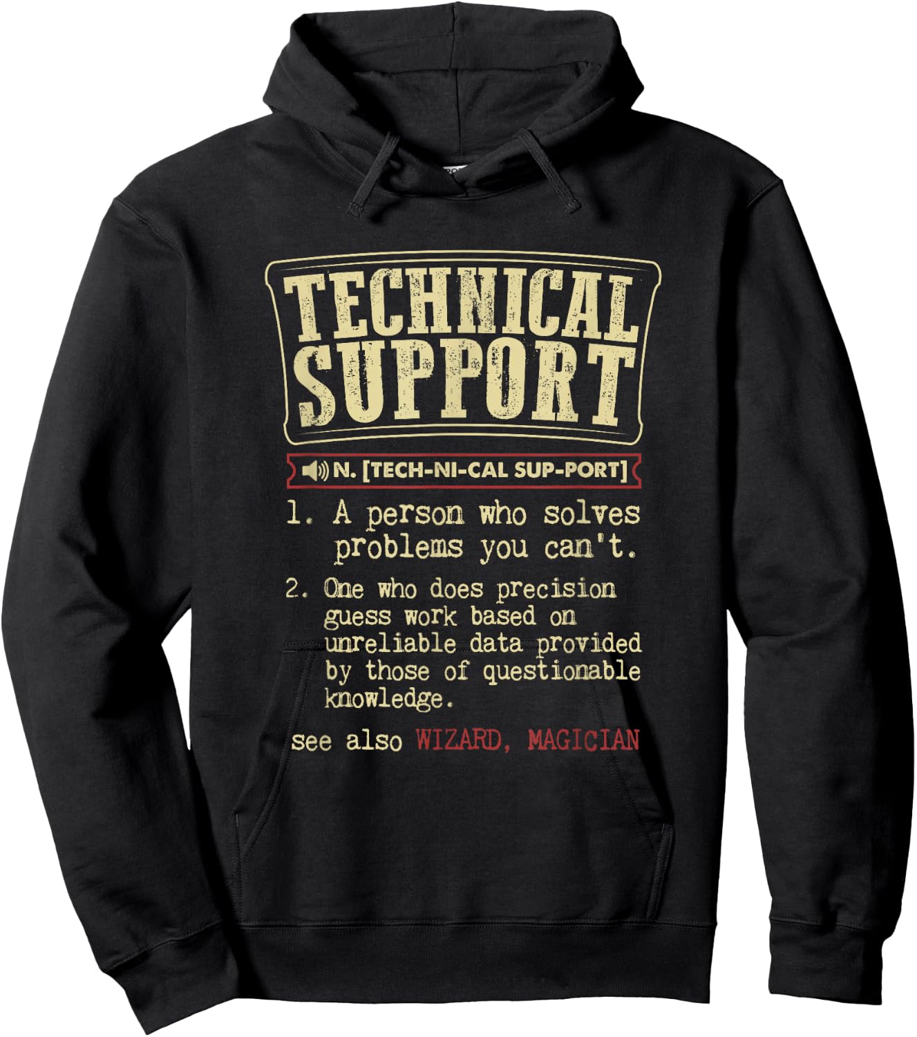 Technical Support Funny Dictionary Definition Hoodie - Hoodie | Black