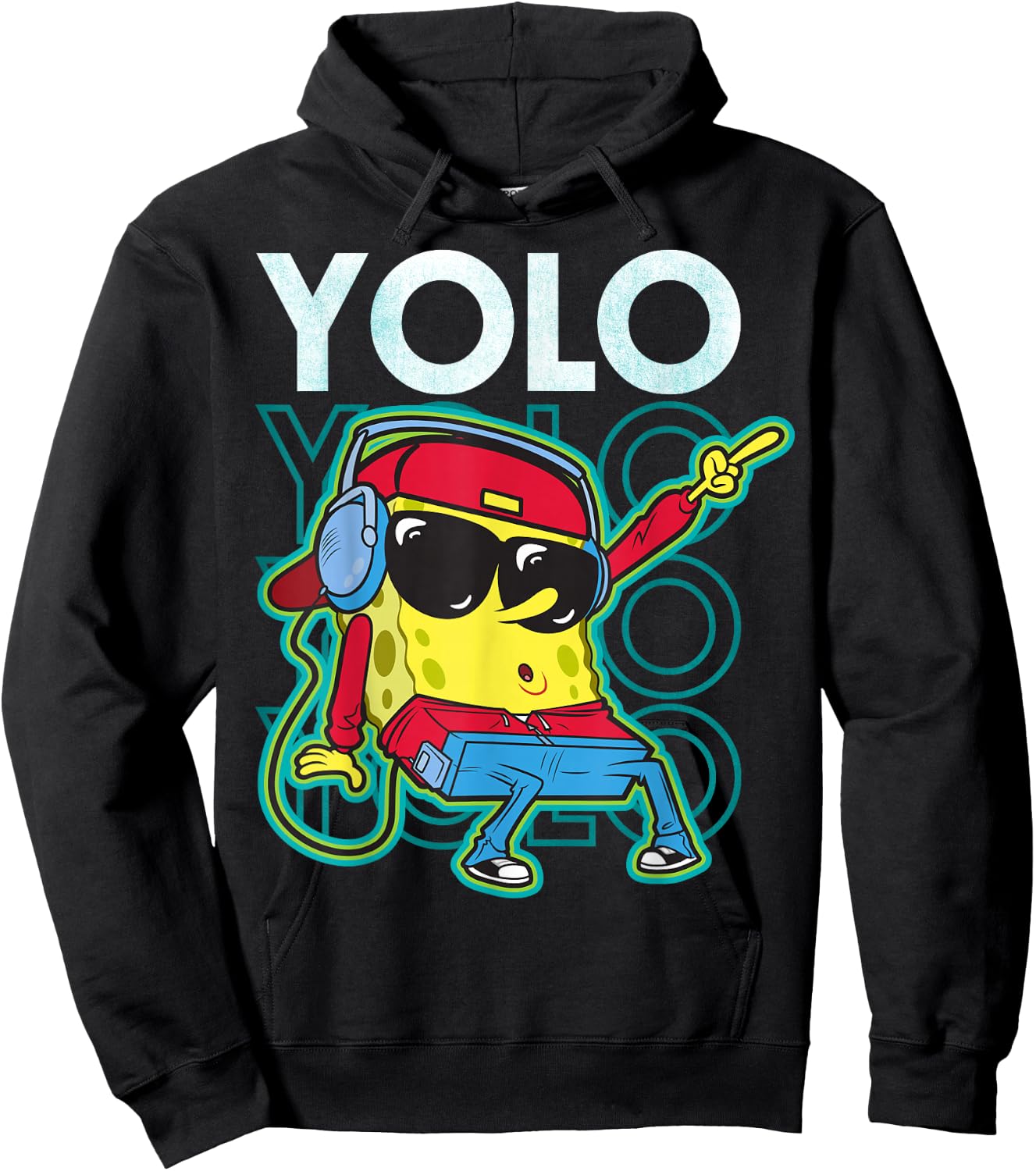 Spongebob SquarePants Yolo Cool Guy Hoodie - Hoodie | Black