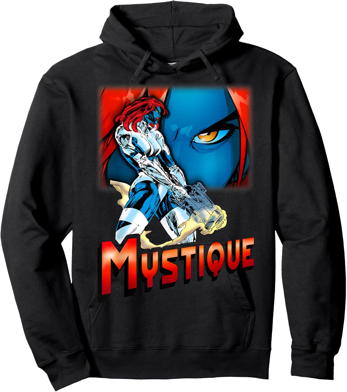 Marvel X-Men Mystique Weapons Ready Close-Up Graphic Hoodie - Hoodie | Black