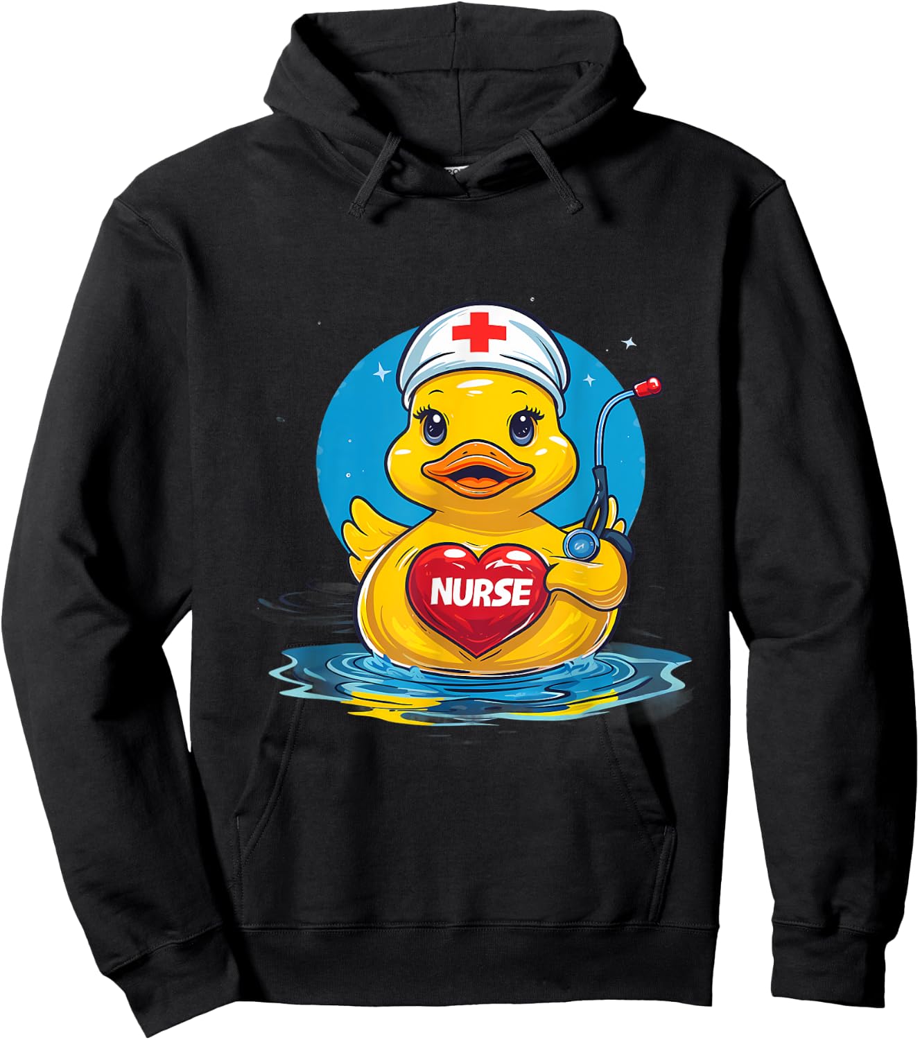 Rubber Duck Nurse Nursing Rubber Duck Lover Stethoscope Hoodie - Hoodie | Black