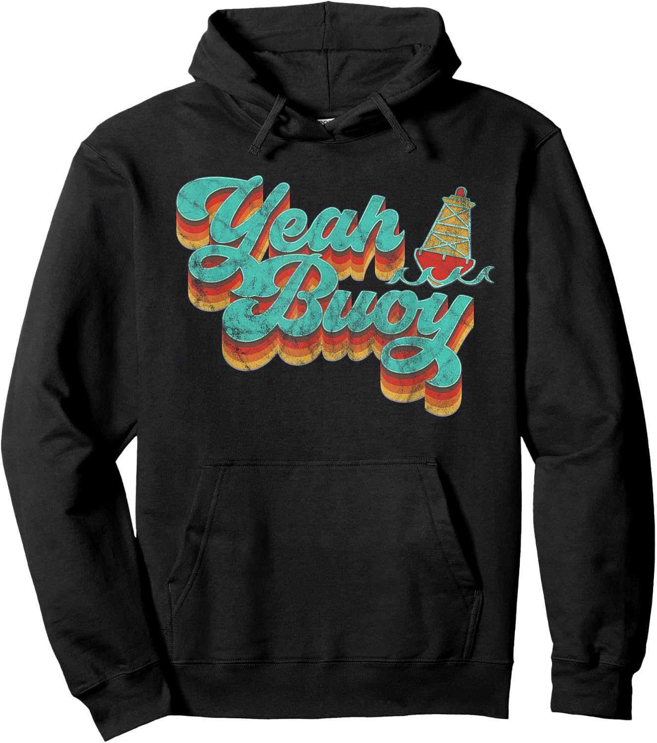 Yeah Buoy Vintage Retro 70s Summer Ocean Boating Graphic Men Women Kids Hoodie - Hoodie | Black