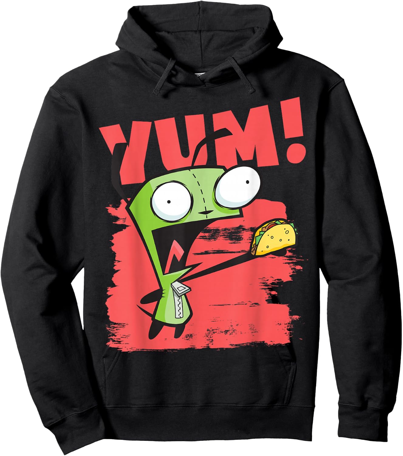 Invader Zim Gir Screaming Yum! Taco Portrait Small Hoodie - Hoodie | Black