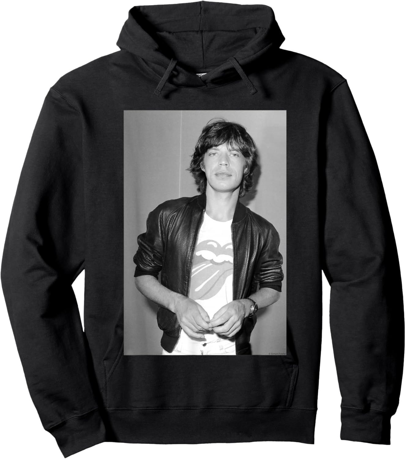 Mike Jagger Rolling Stones 1977 Photo By Simon Fowler Hoodie - Hoodie | Black