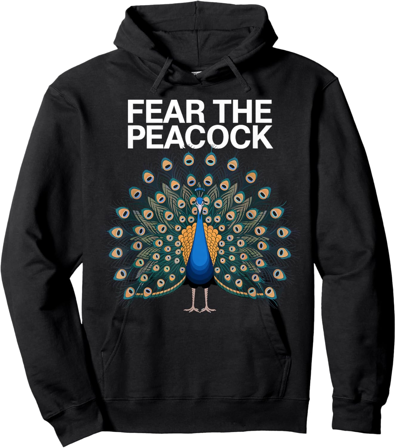 Funny Peacock Art Women Adult Feather Peacock Lover Hoodie - Hoodie | Black