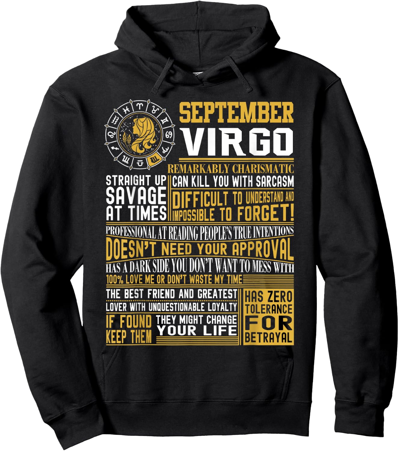 Best Born in September Virgo Facts Shirts for Hoodie - Hoodie | Black
