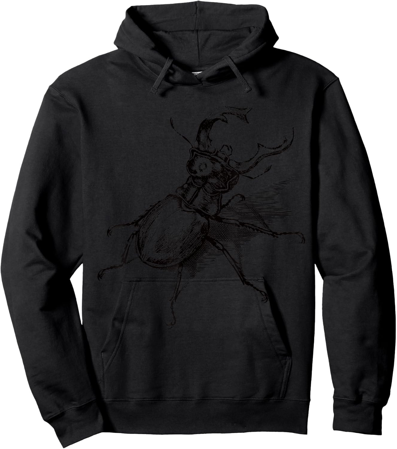 Vintage retro stag beetle scientific illustration entomology Hoodie - Hoodie | Black