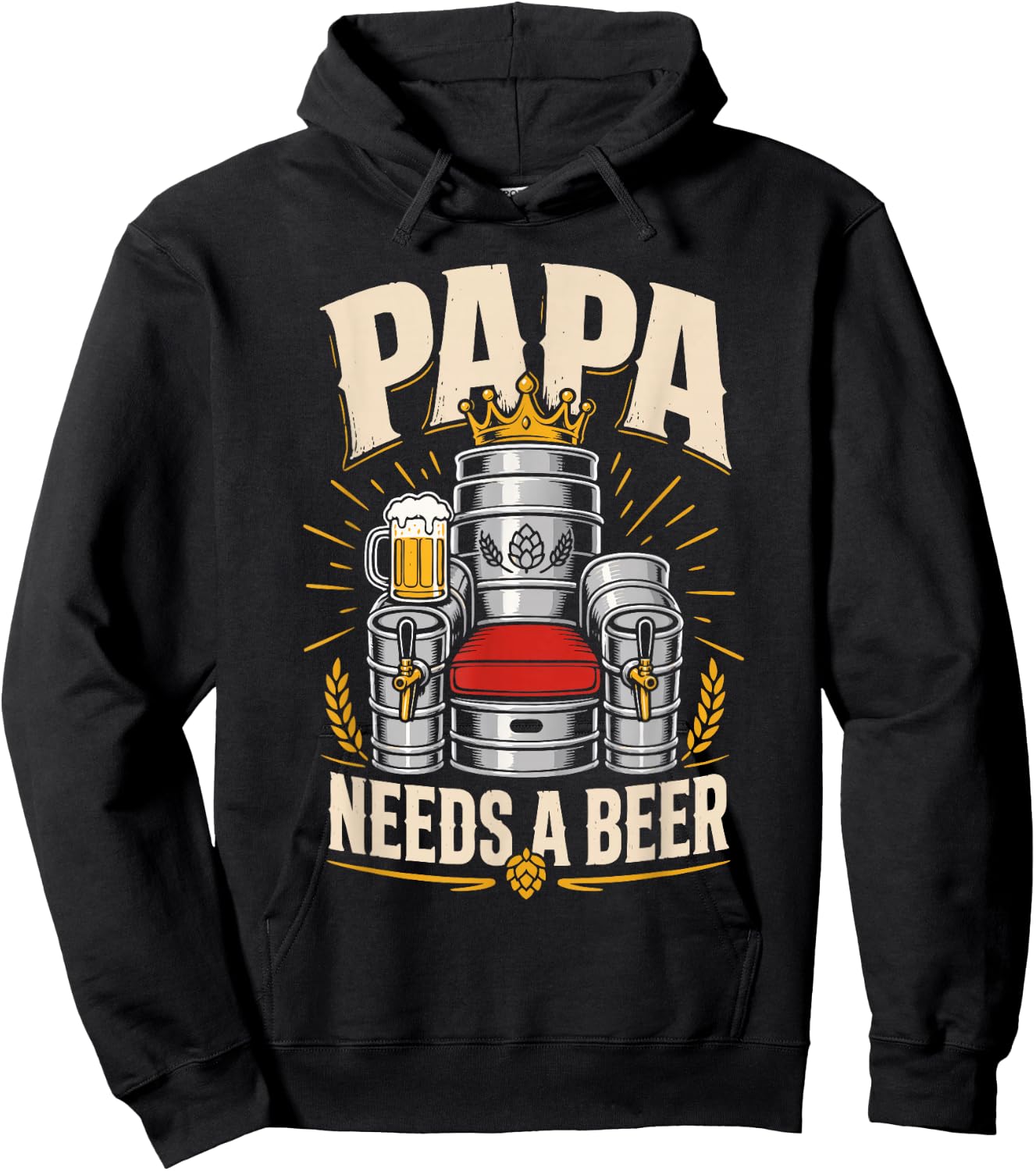 Beer Fan PAPA Needs A Beer Funny Soon-to-be Dad Hoodie - Hoodie | Black