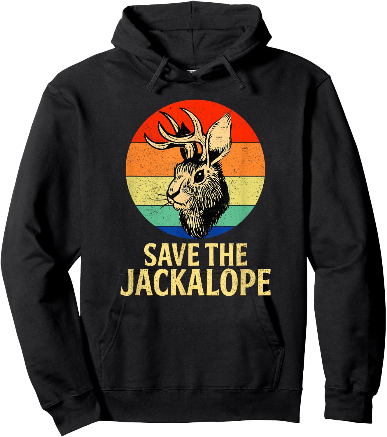 Save The Jackalope, Vintage Retro Camping Lover Jackalope Hoodie - Hoodie | Black