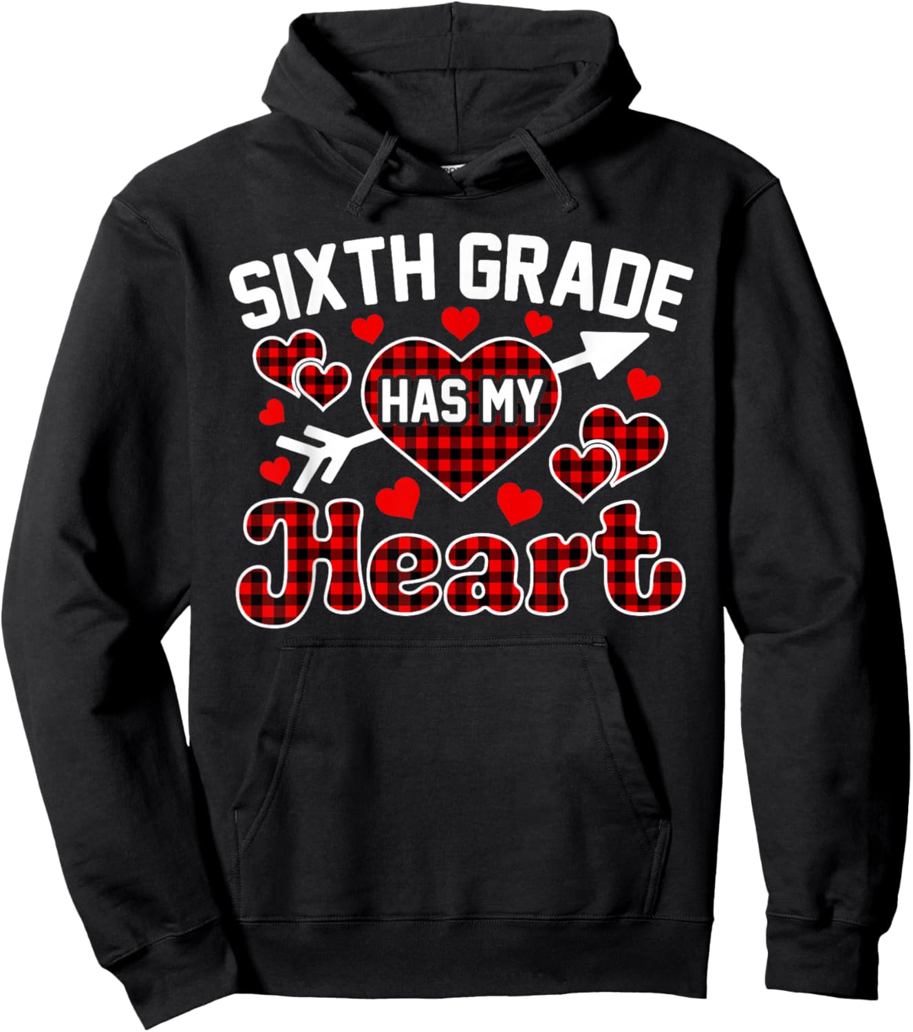 Sixth Grade Has My Heart Teacher Student Valentine's Day Hoodie - Hoodie | Black