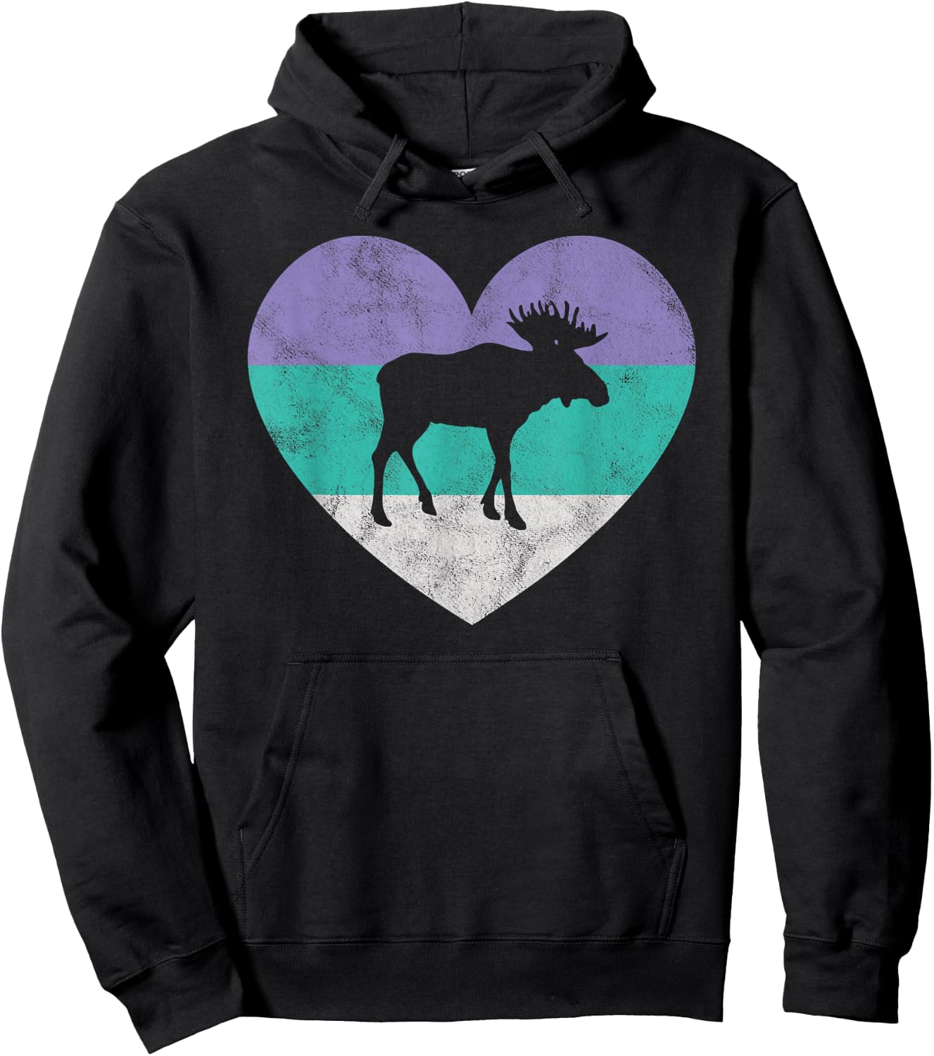 Moose Gift Shirt & Girls Retro Cute Hoodie - Hoodie | Black