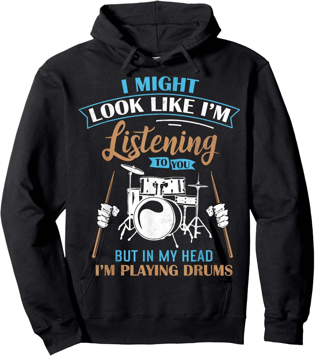 Funny for Drummers Drum Fans Band Members Hoodie - Hoodie | Black