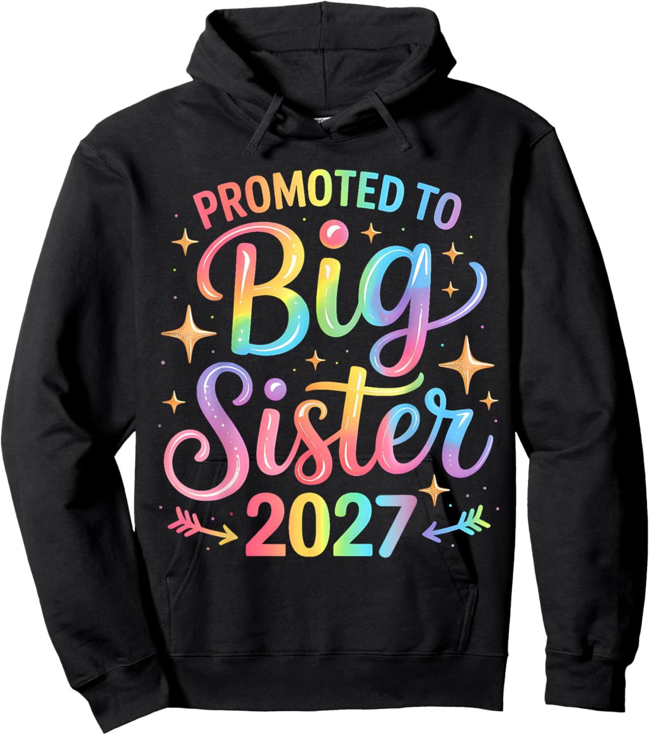 Promoted to Big Sister 2027 Soon to Be Big Sister 2027 Girls Hoodie - Hoodie | Black