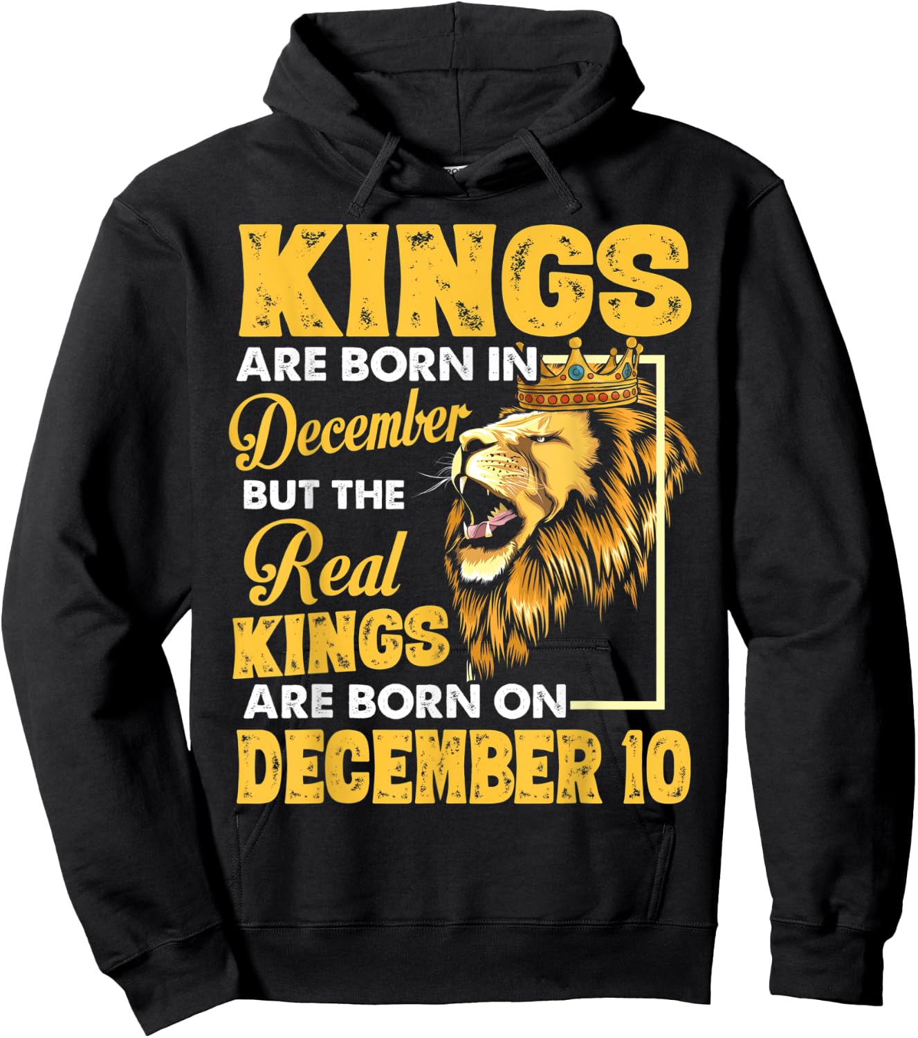 Real Kings Are Born On December 10 I Am A Real King Of Mine Hoodie - Hoodie | Black
