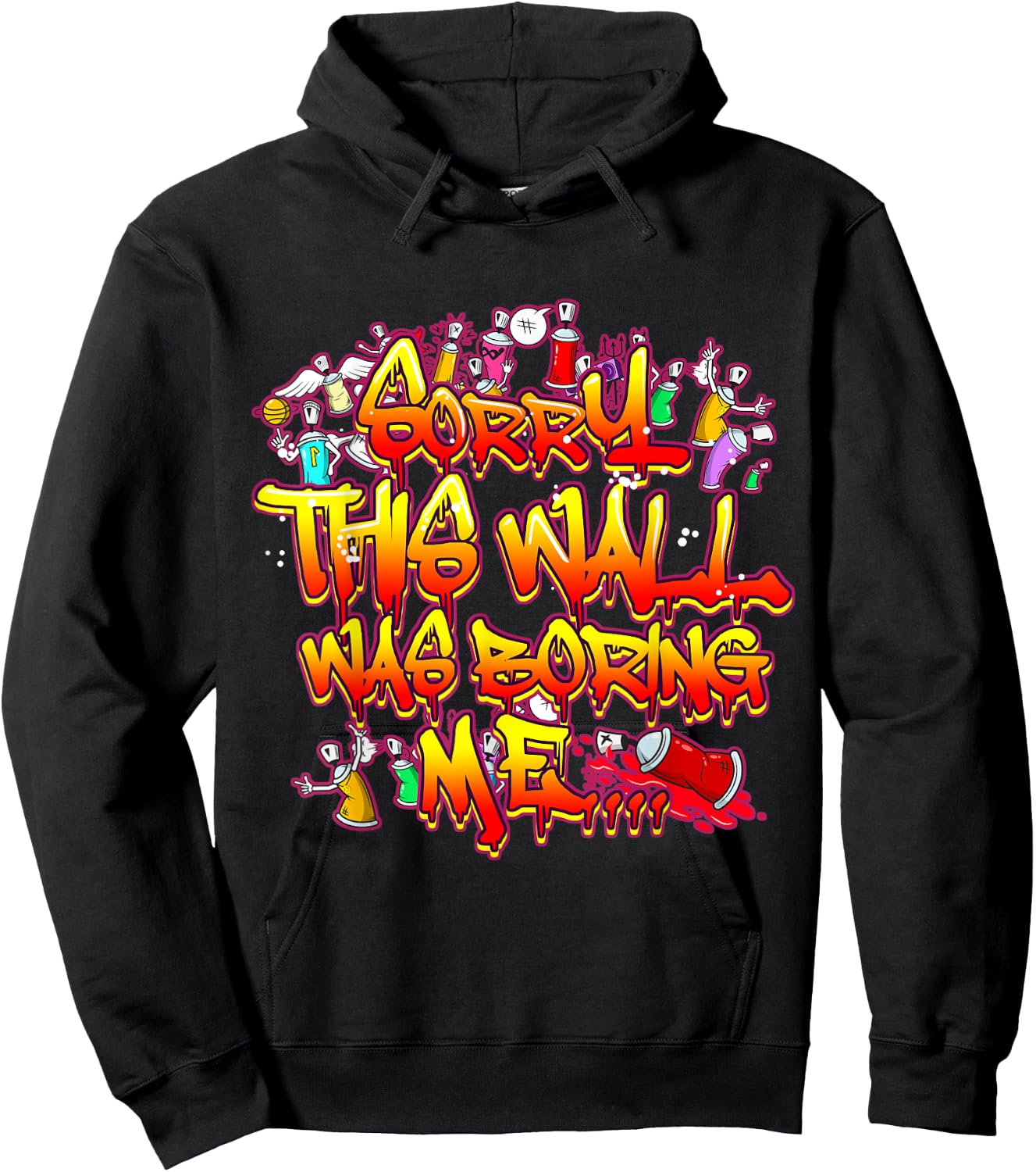 Funny Oldschool Graffiti Street Art Letters Spray Tagging Hoodie - Hoodie | Black