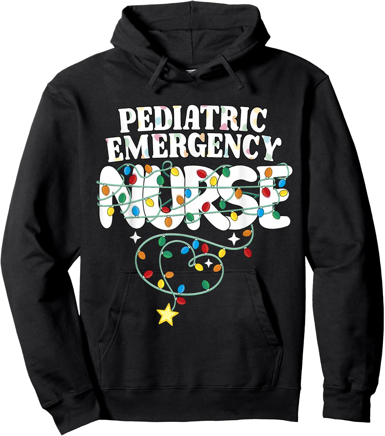 Pediatric Emergency Nurse Christmas Peds ER Nursing NP Squad Hoodie - Hoodie | Black