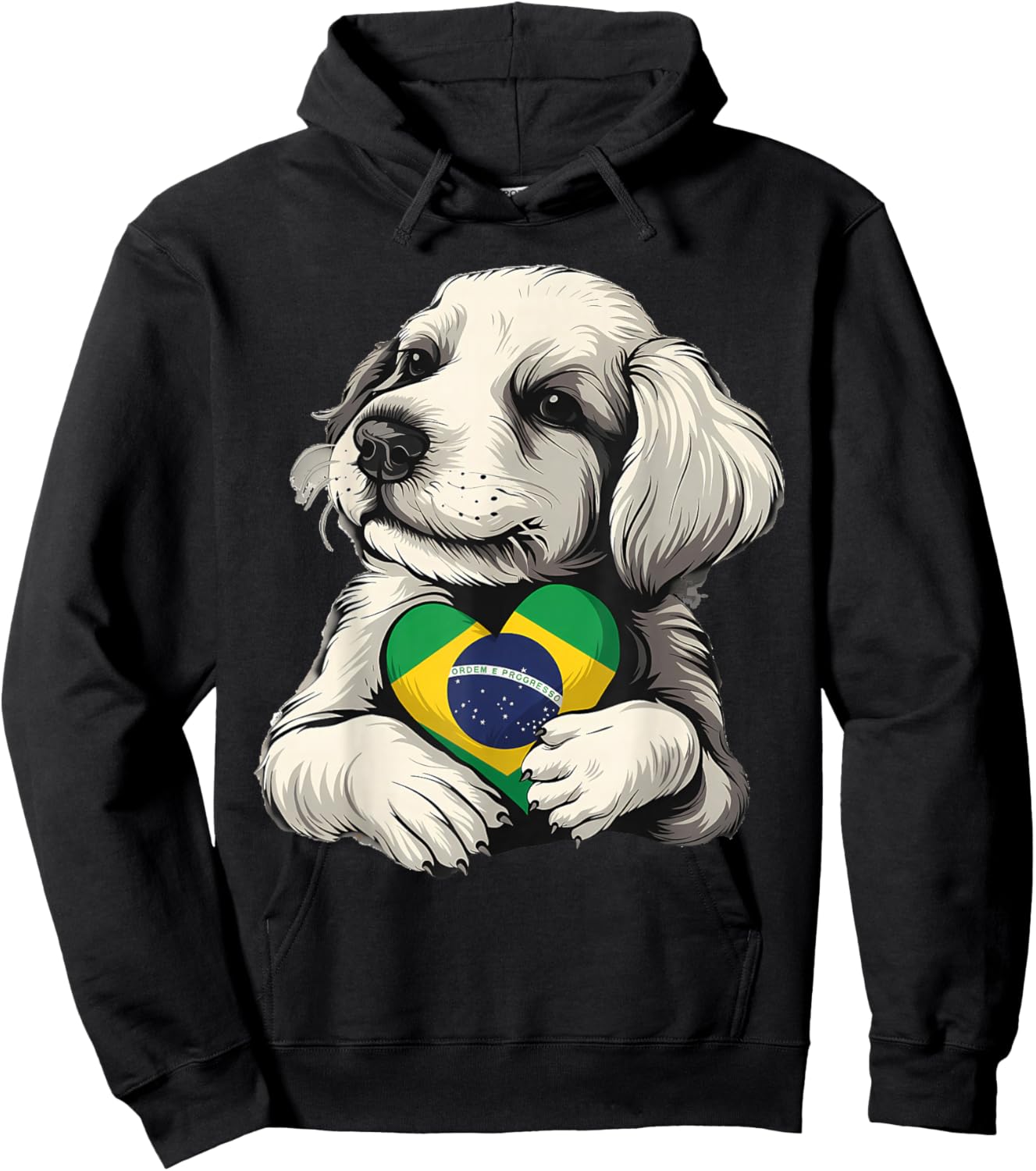 Brasil Flag Dog Brazilian Pride Brasilian Roots Brazil Hoodie - Hoodie | Black