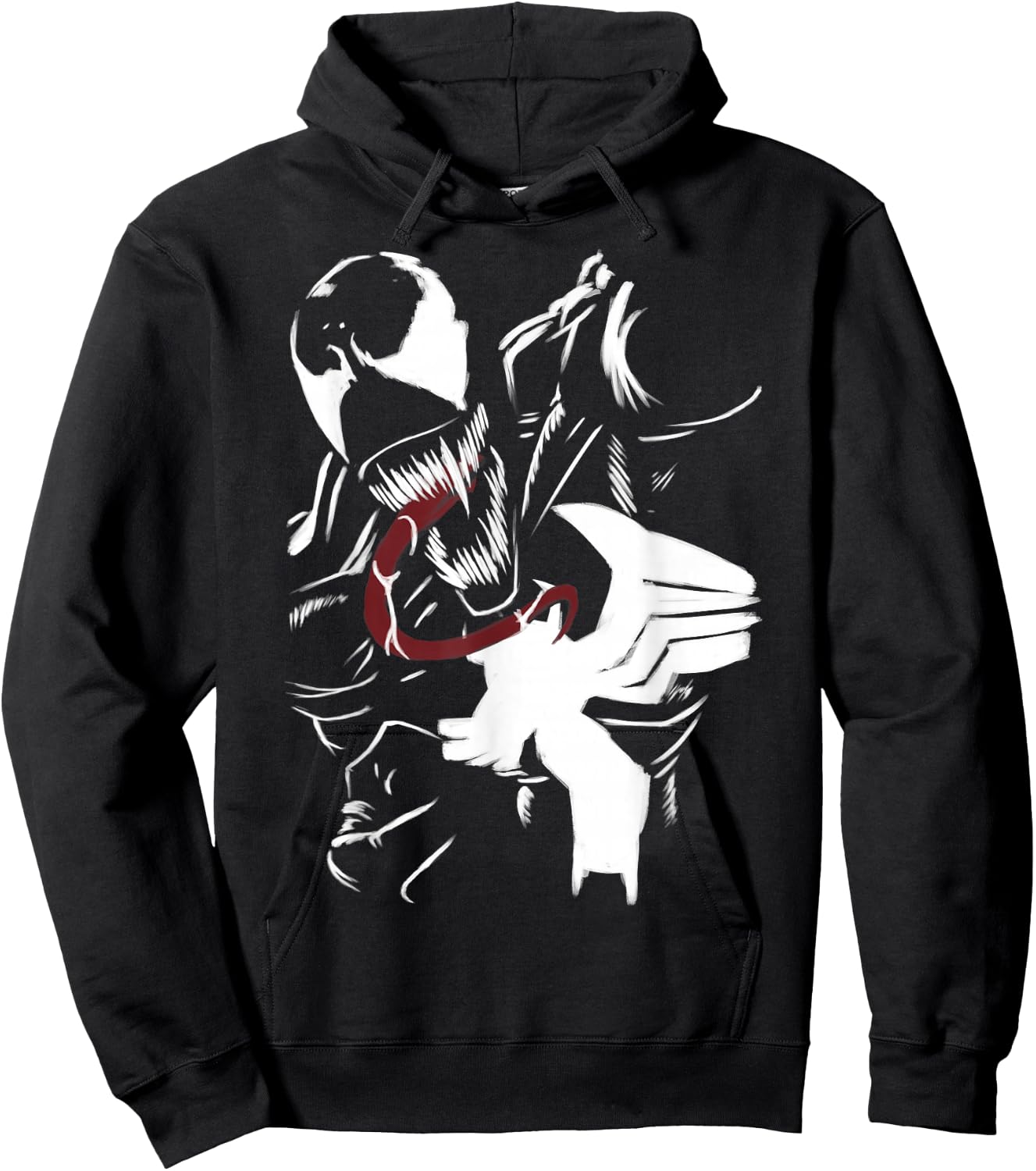 Marvel Venom Close Up Roar Paint Art Graphic Hoodie - Hoodie | Black