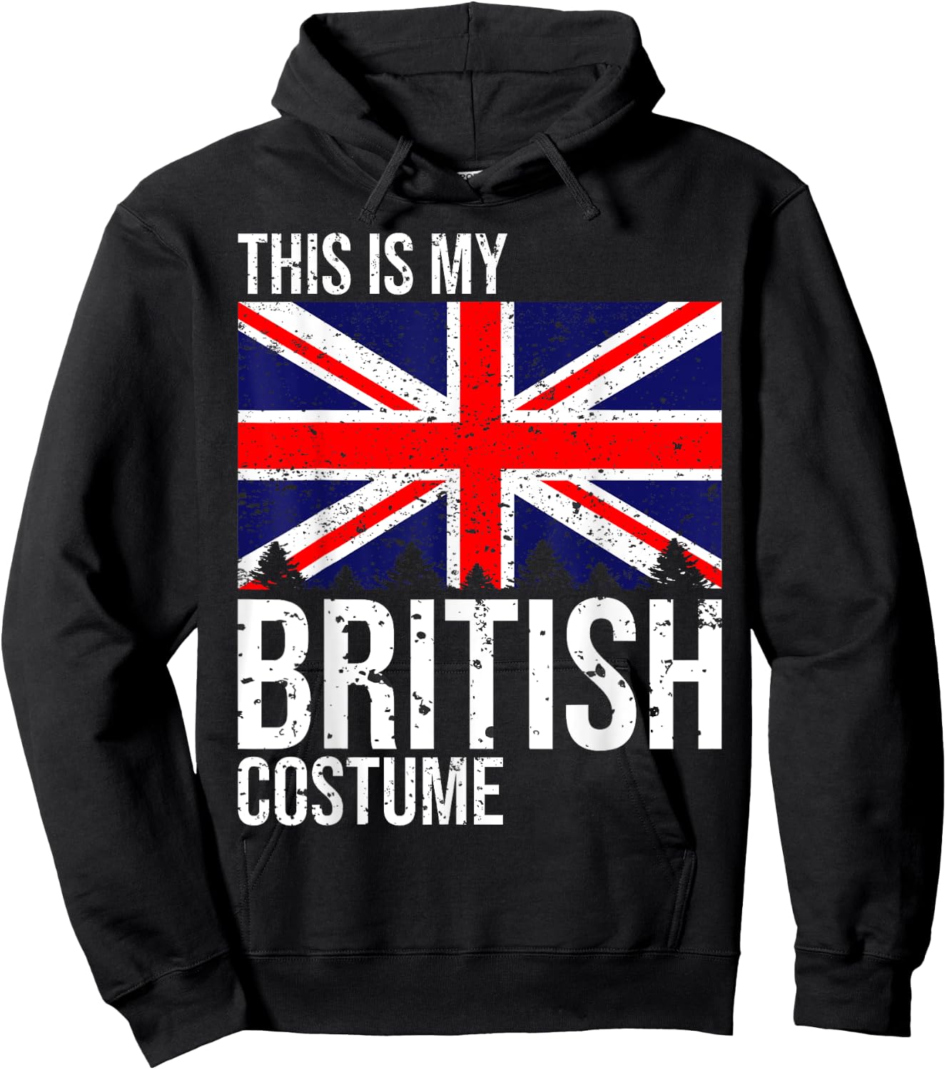 Vintage This is My British Flag Costume Design for Halloween Hoodie - Hoodie | Black