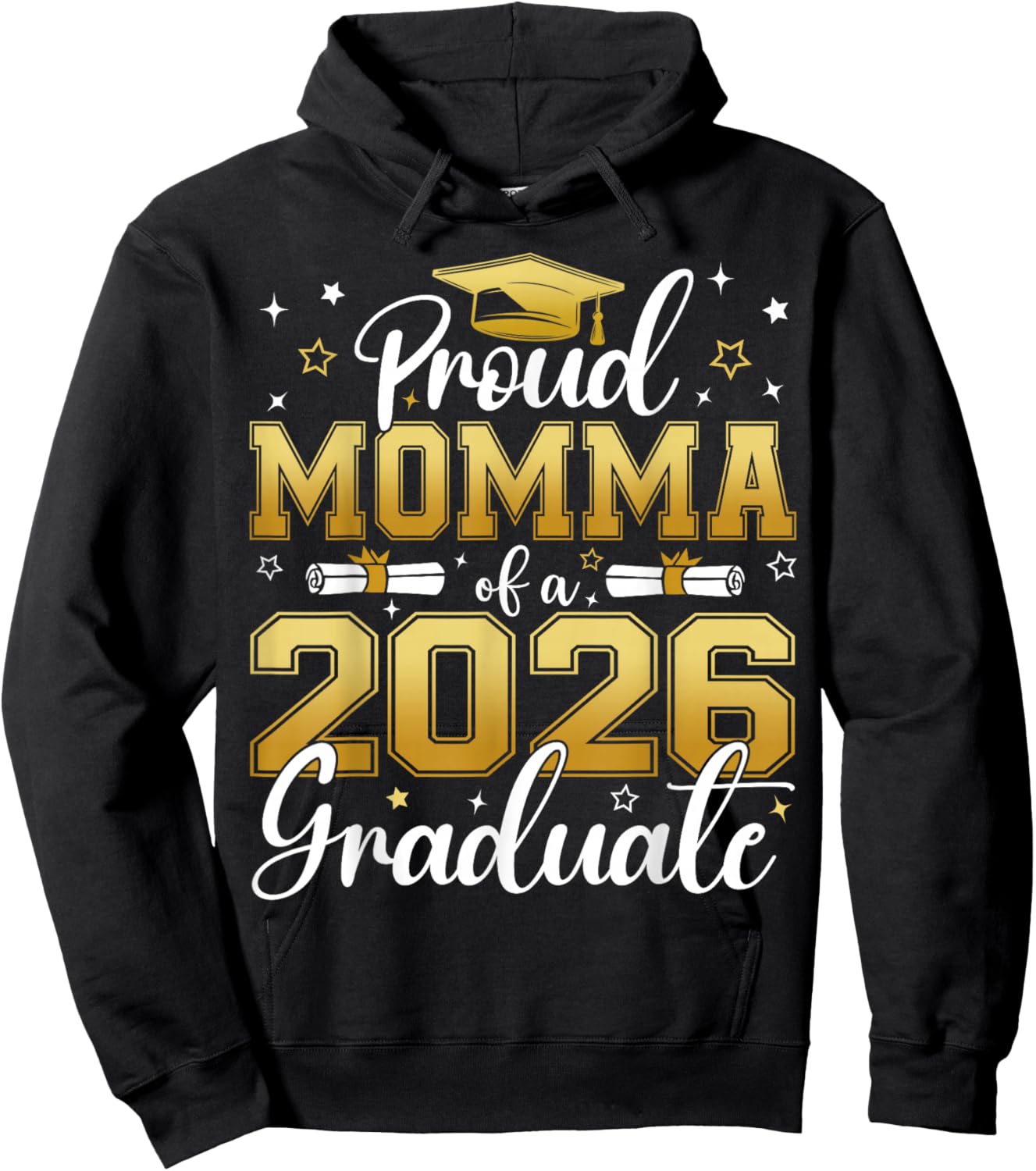 Proud Momma of a Class of 2026 Graduate Senior Graduation Hoodie - Hoodie | Black