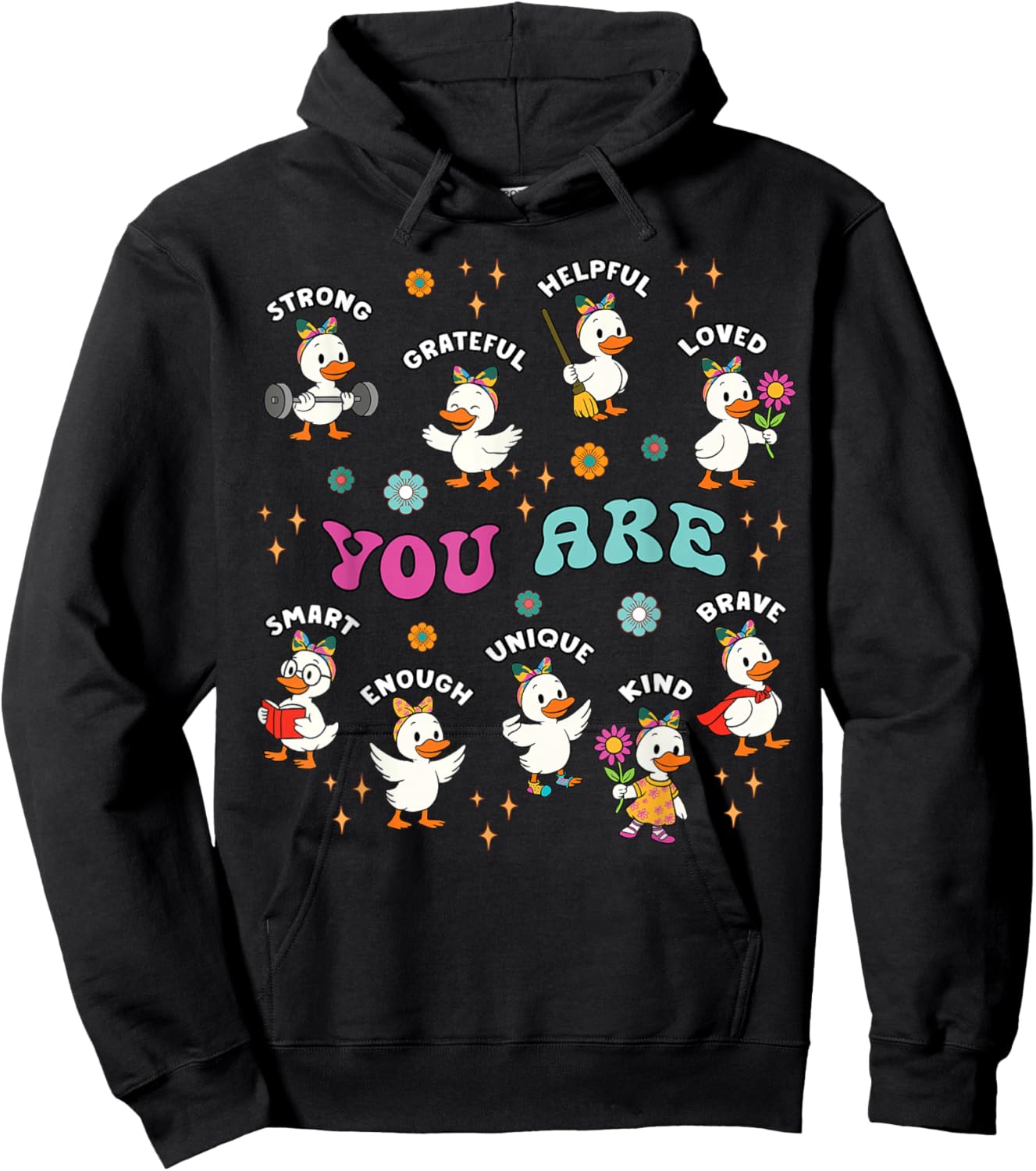 Goose Silly Teacher You are Kind Loved Enough Motivational Hoodie - Hoodie | Black