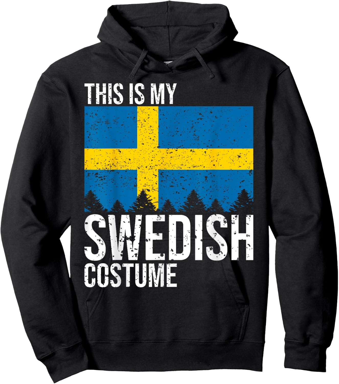 Vintage This is my Swedish Flag Costume For Halloween Hoodie - Hoodie | Black