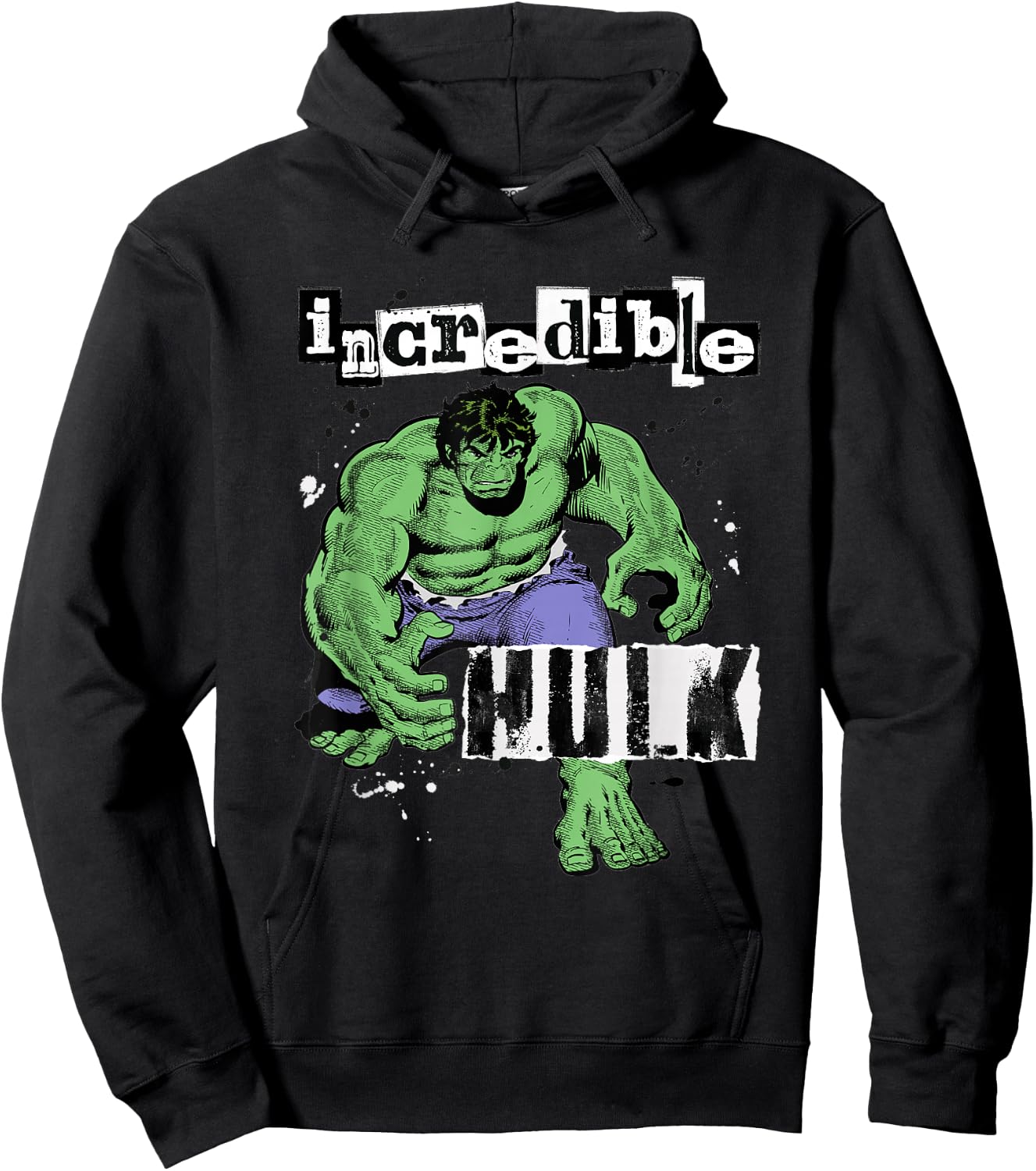 Marvel Super Heroes Incredible Hulk Retro Vintage Comic Hoodie - Hoodie | Black