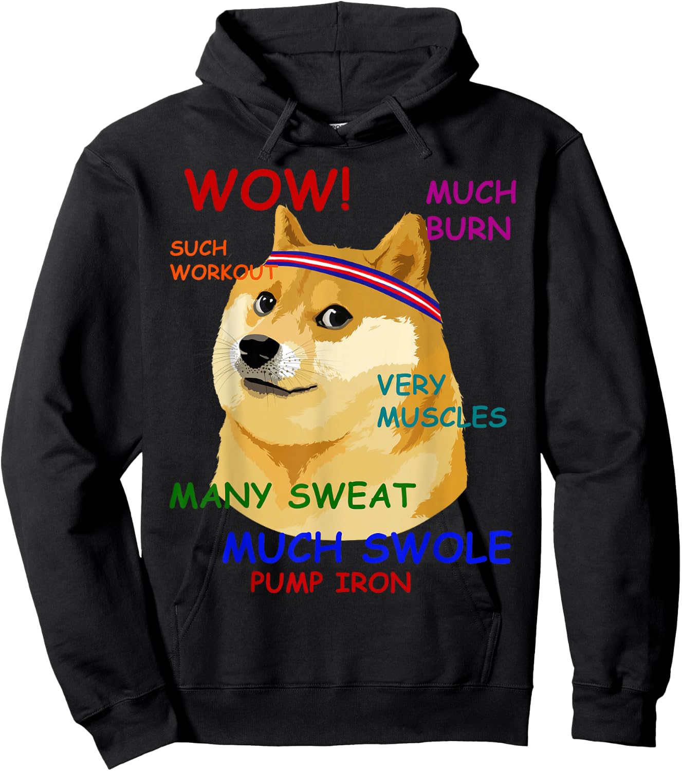 Very Fitness Doge Wow! Hoodie - Hoodie | Black