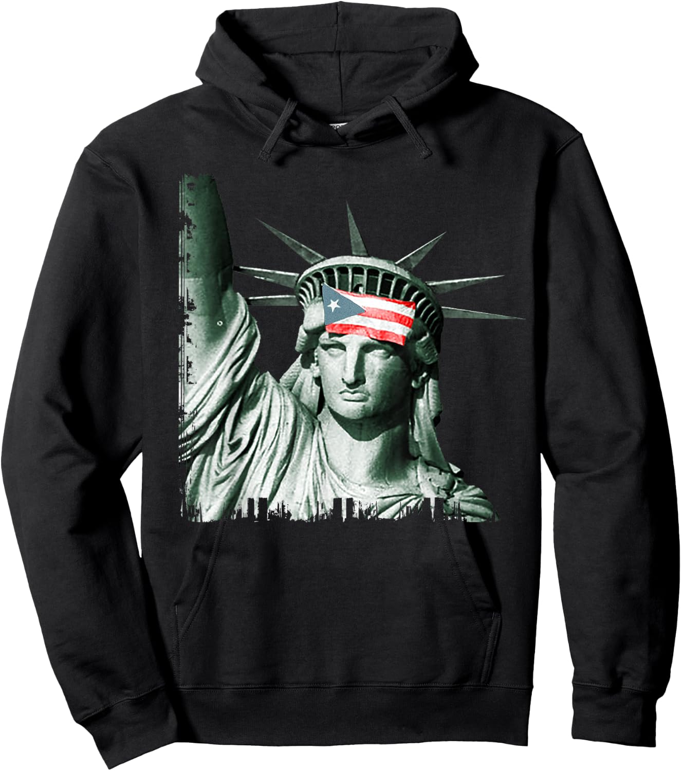 Puerto Rico Resiste Statue of Liberty Puerto Rican Flag Hoodie - Hoodie | Black