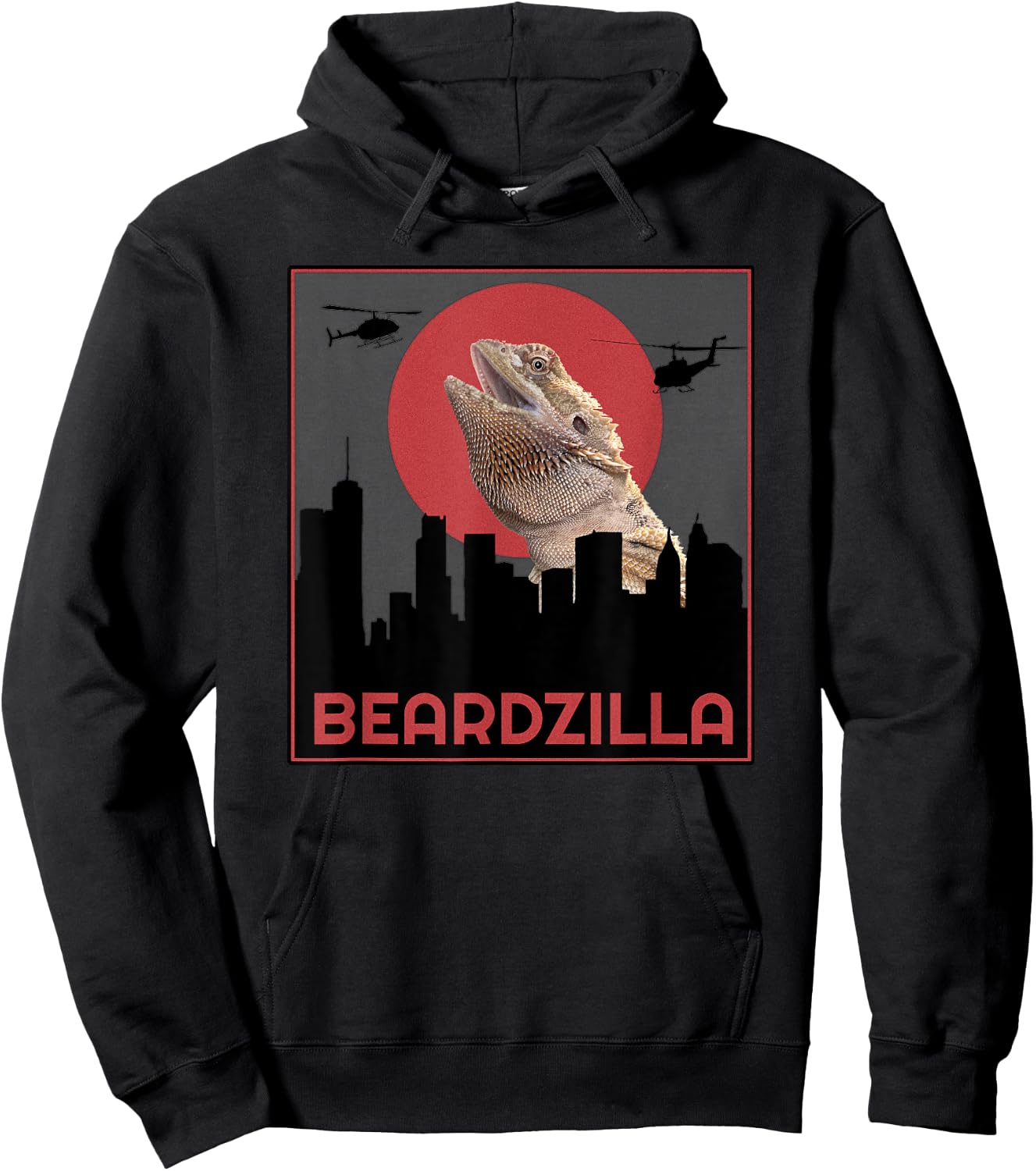 Beardzilla Bearded Dragon Funny Hoodie - Hoodie | Black