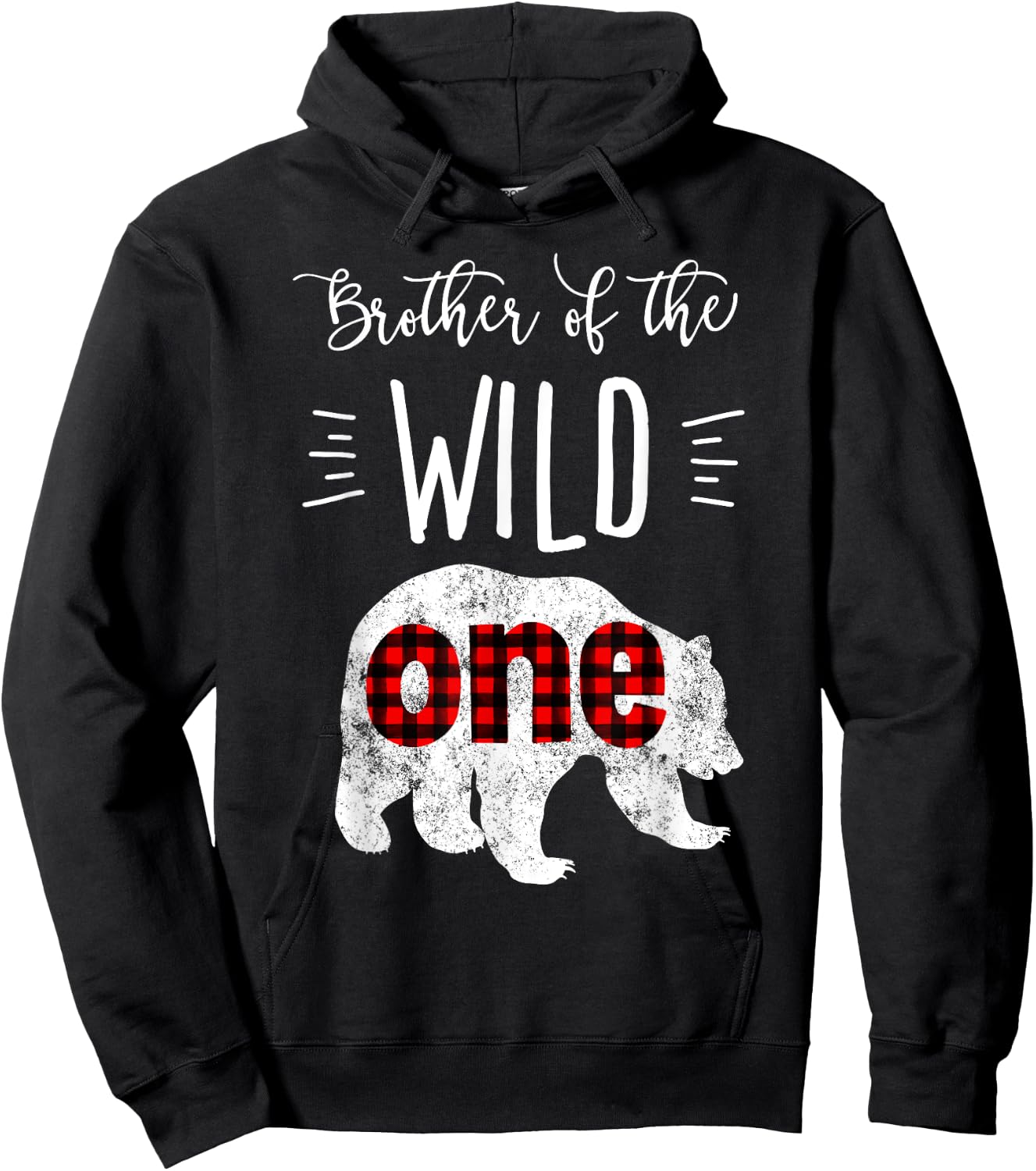 Brother of the Wild One Shirt Bear Lumberjack 1st Birthday Hoodie - Hoodie | Black