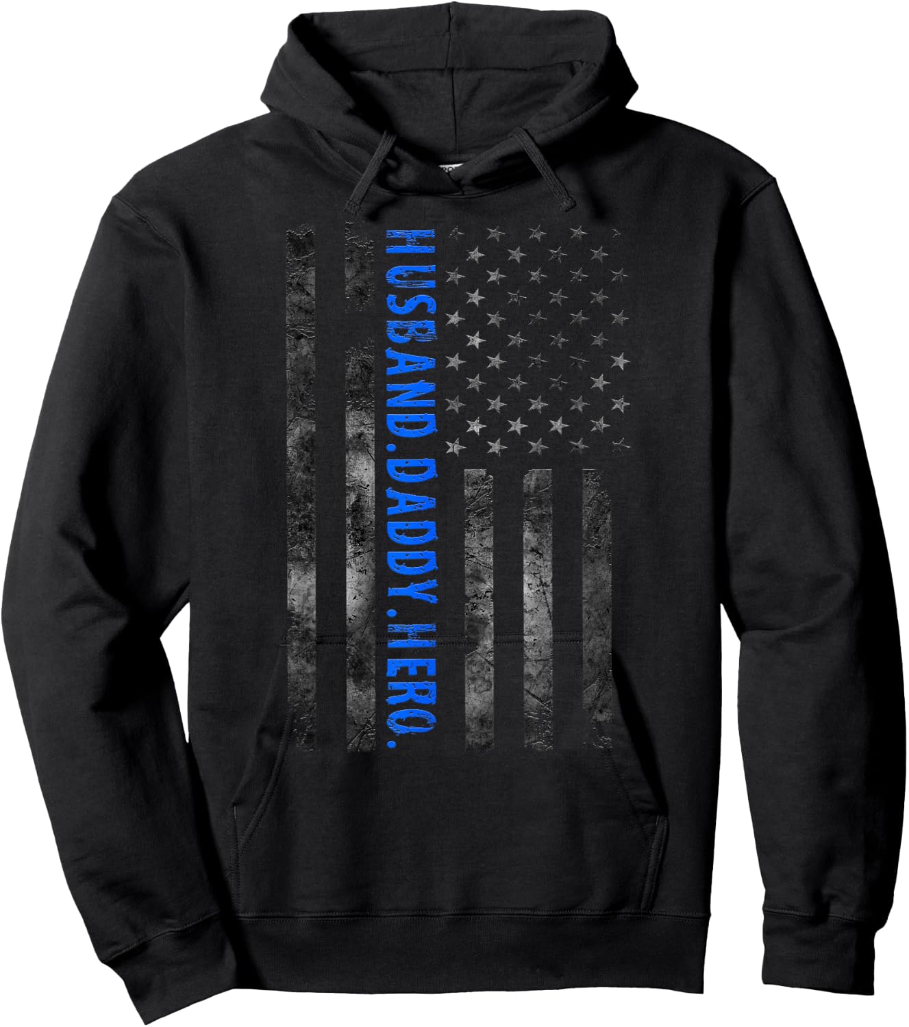 Husband Daddy Hero Police Officer Sheriff Deputy Fathers Day Hoodie - Hoodie | Black
