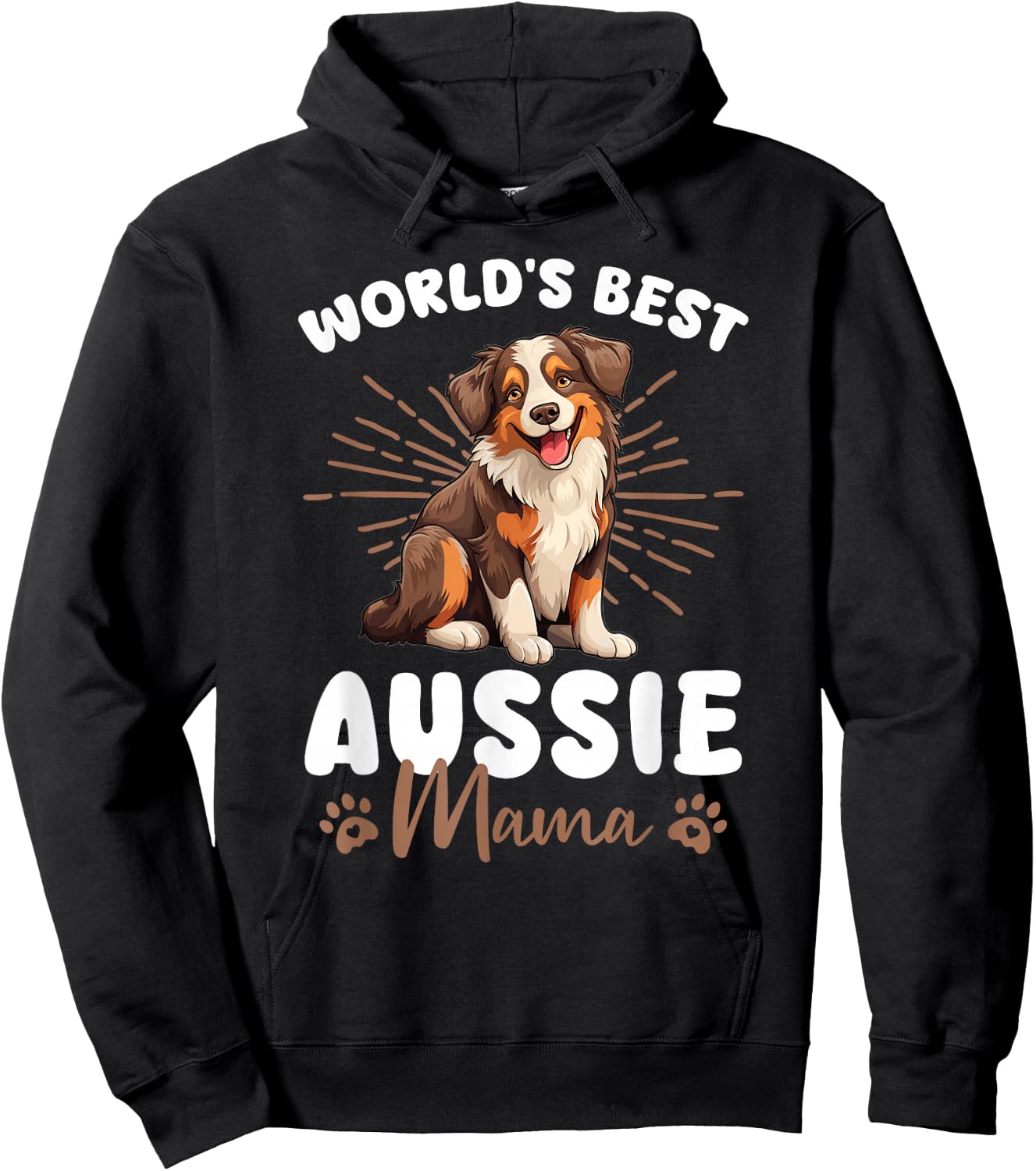 Australian Shepherd Red Tri Dog World's Best Aussie Mama Hoodie - Hoodie | Black