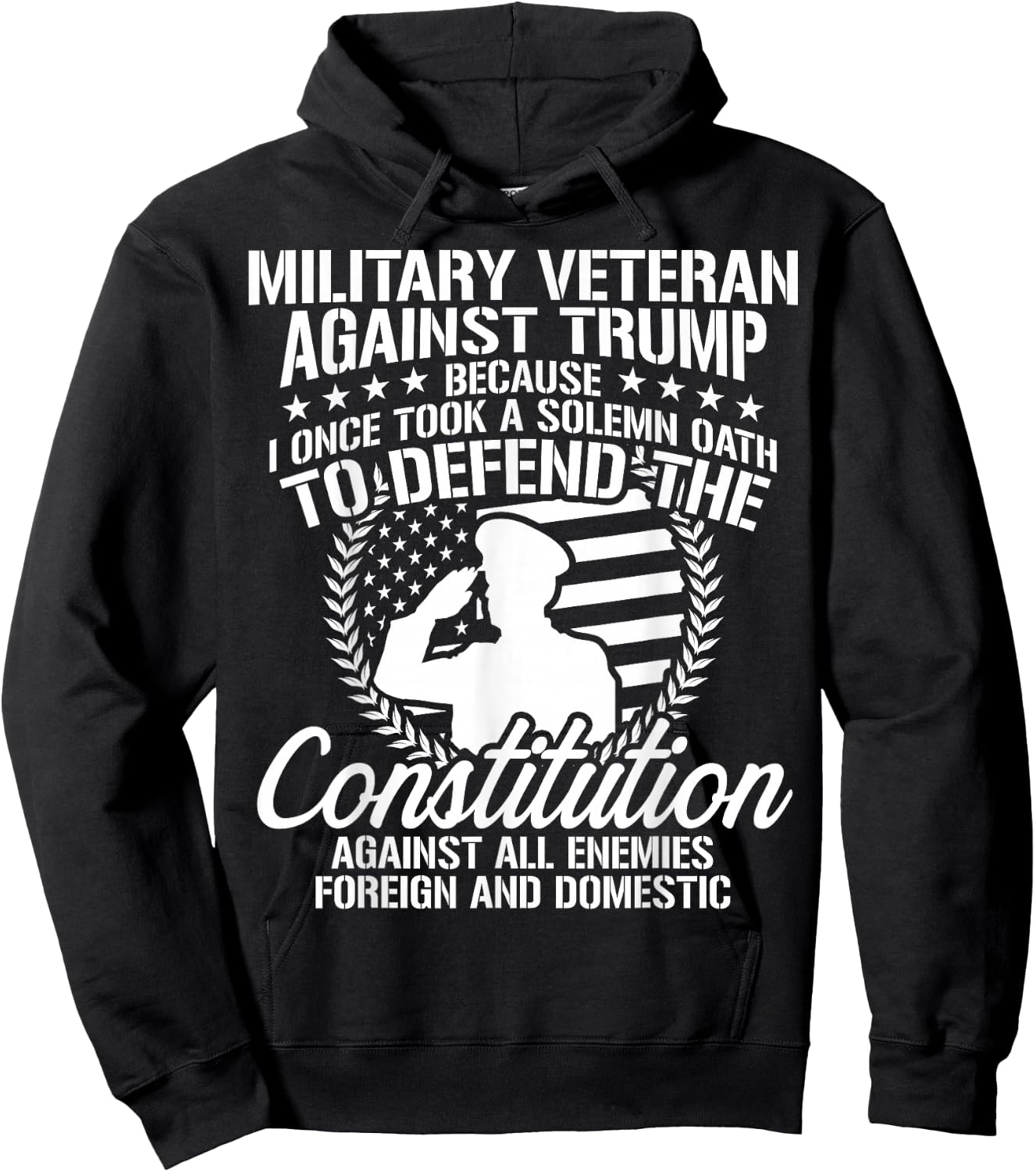 Military Veterans Against Trump 2020 USA Election Hoodie - Hoodie | Black